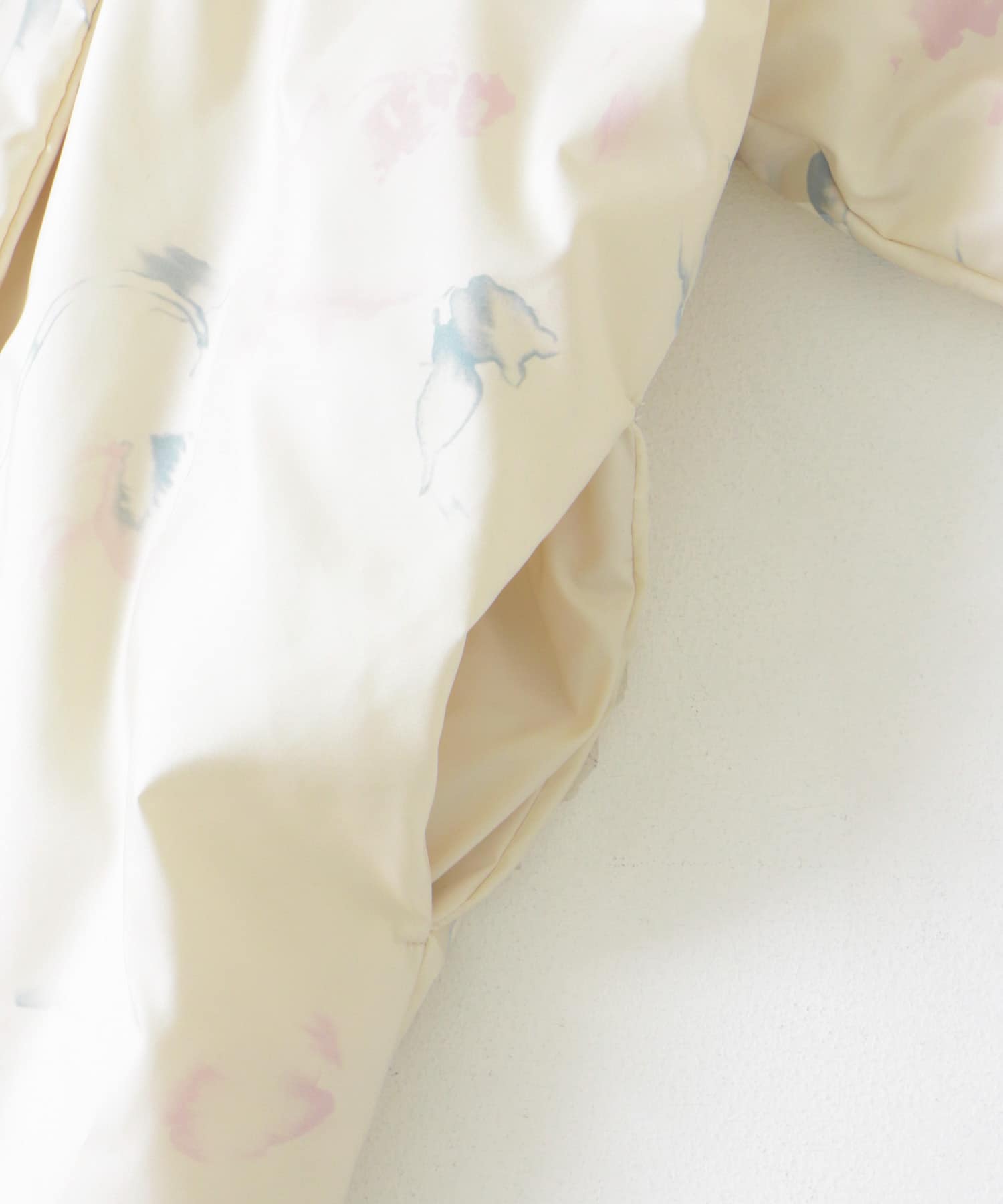 mizuiro ind　print batting coat ivory one