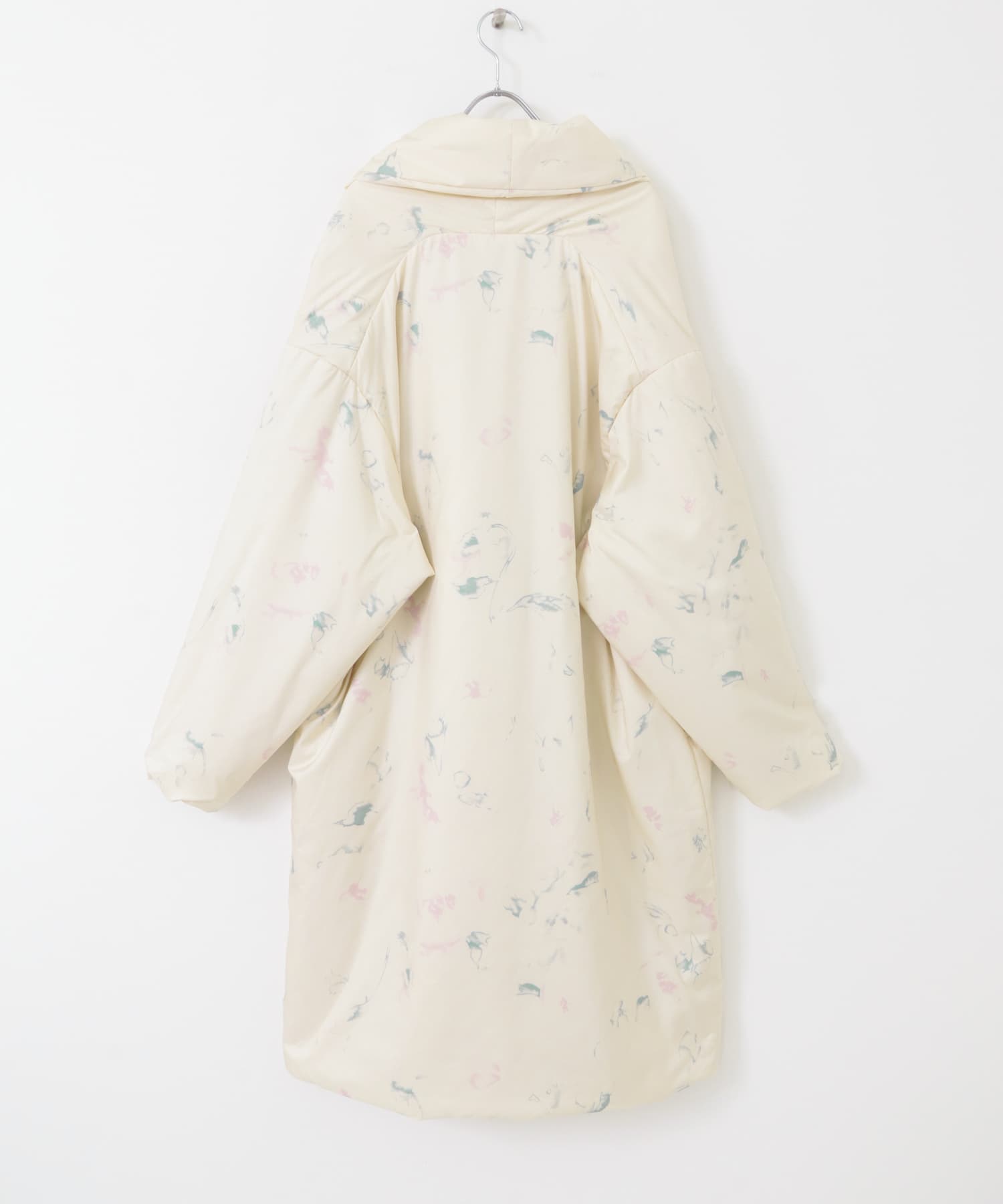 mizuiro ind　print batting coat ivory one