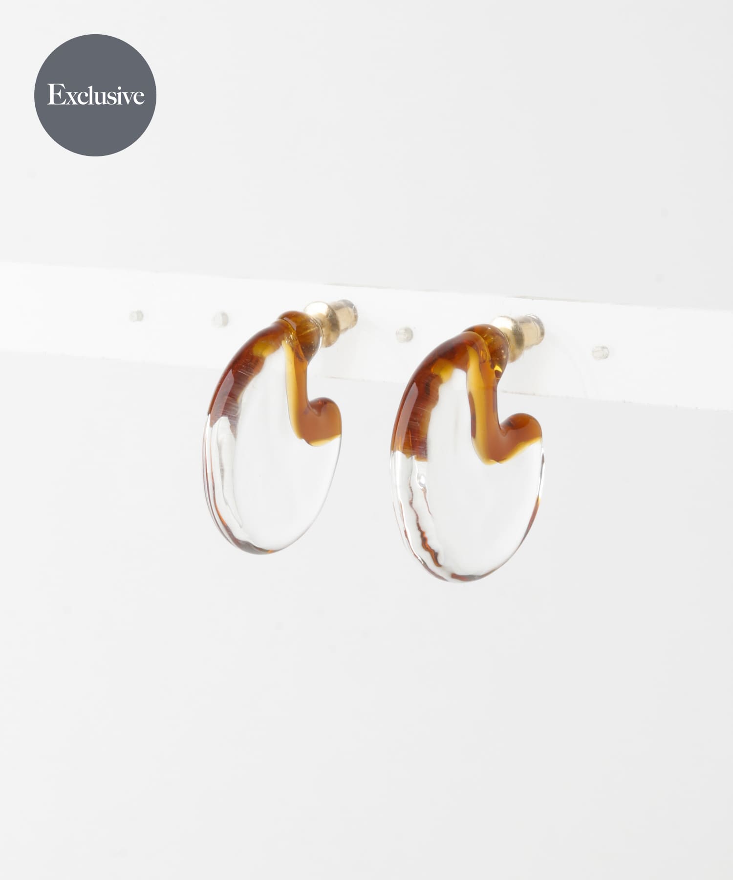 『別注』HARIO Lampwork Factory×DOORS　クォーターサークルピアス