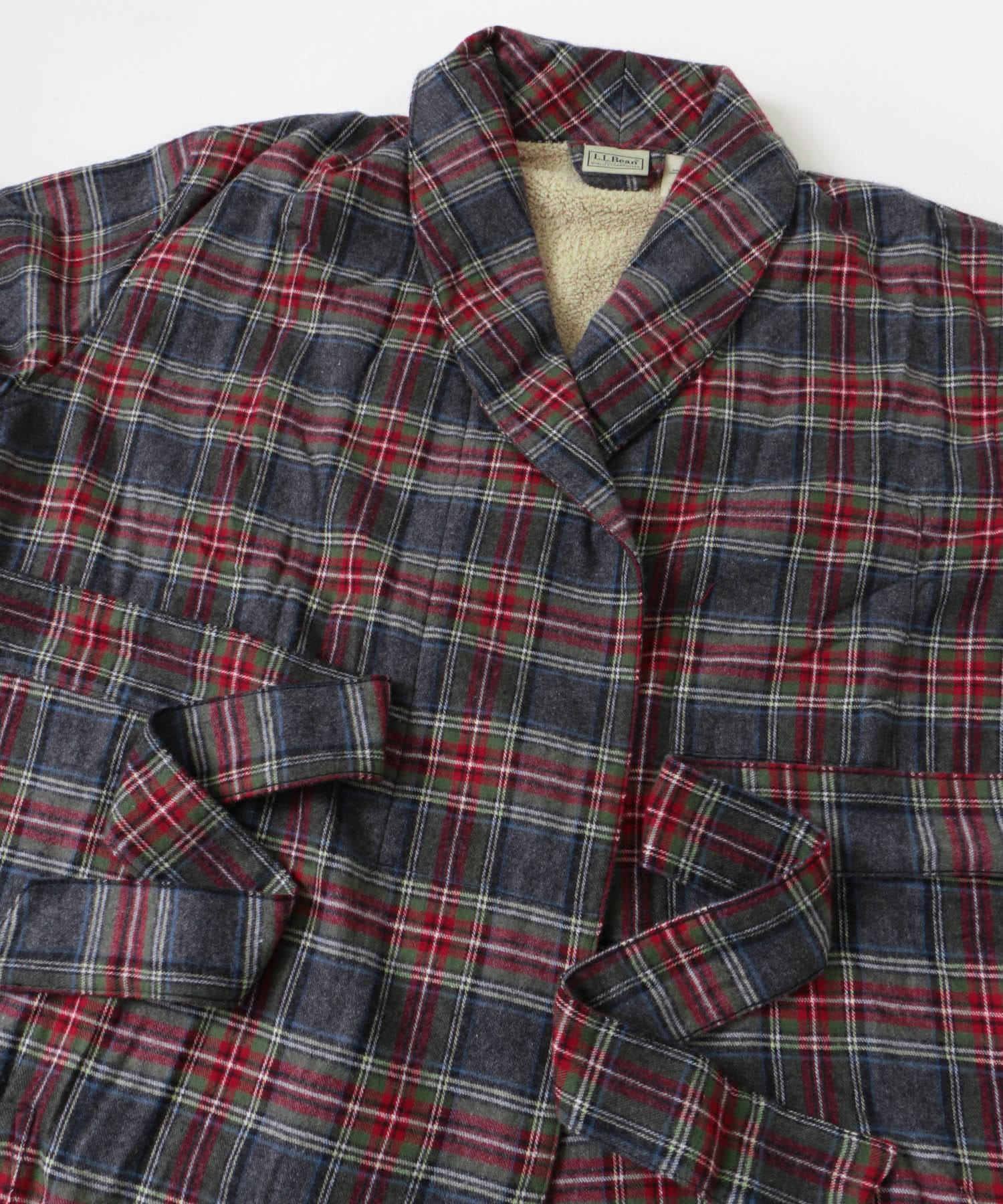 L.L.Bean　ScotchPlaidFlannelRobe Grey M