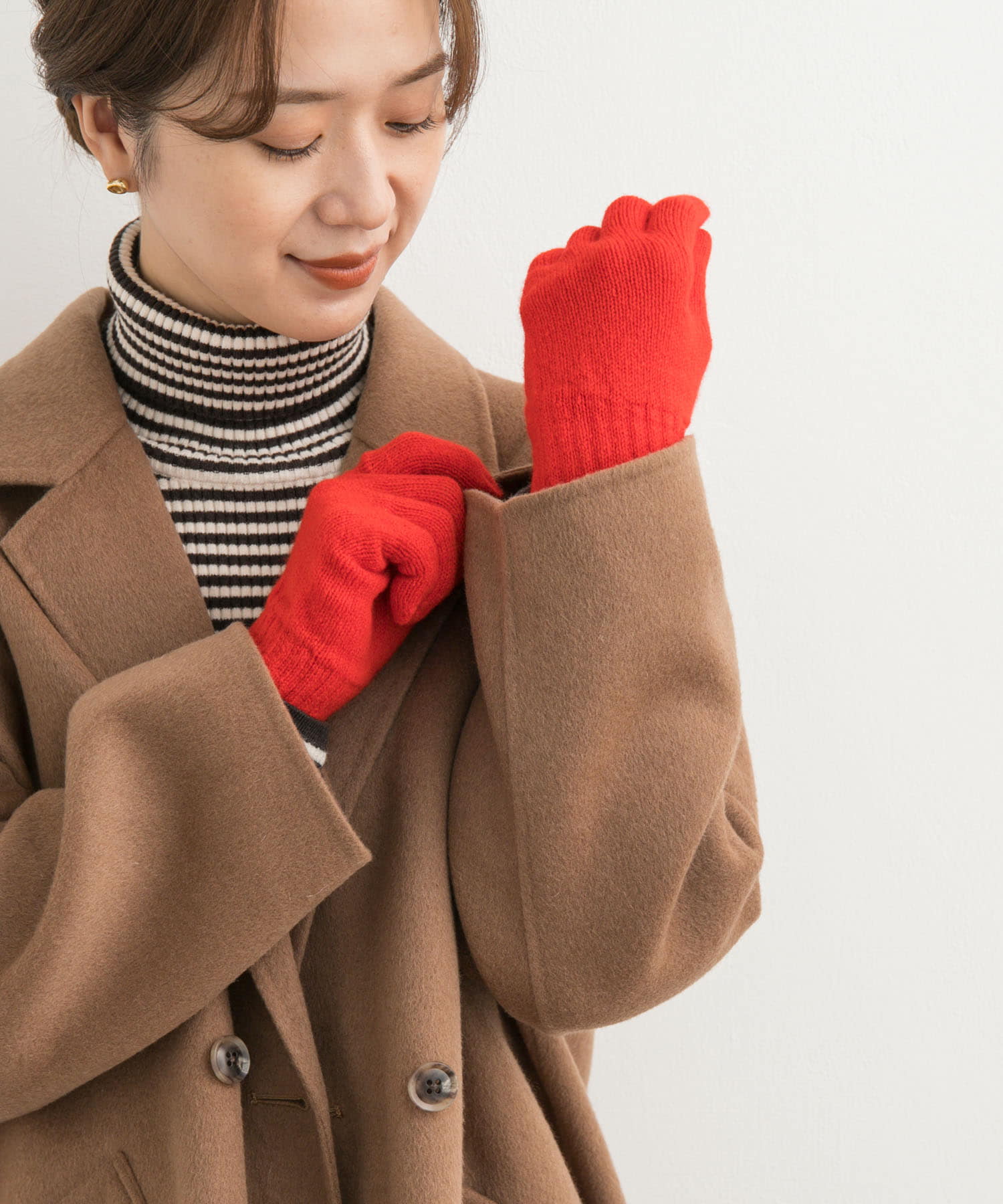 TWEED MILL　2PLY Ladies Gloves SCARLET -