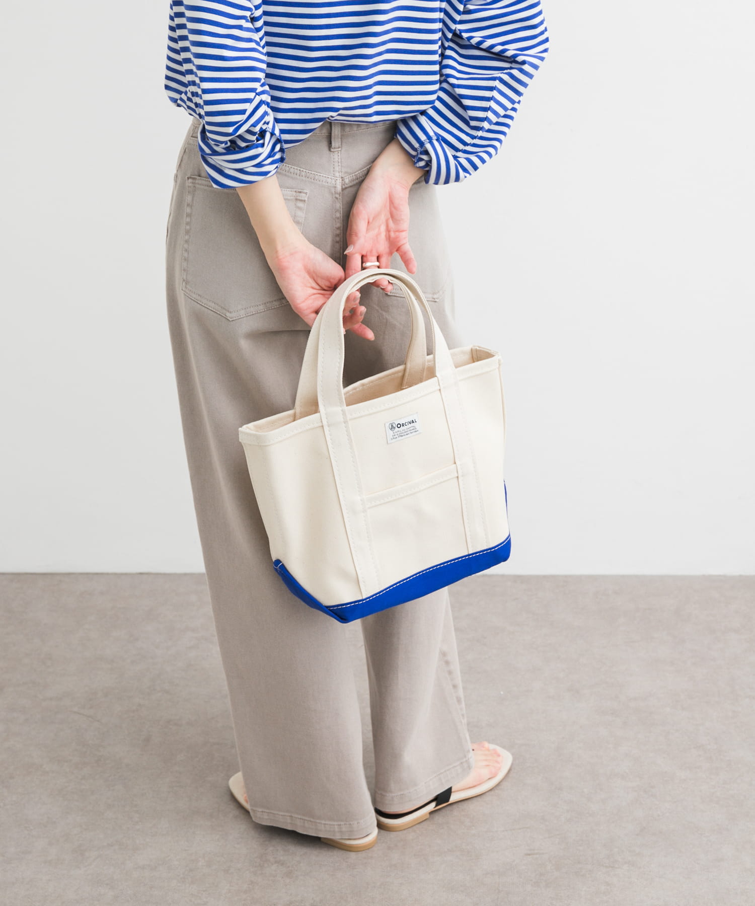 ORCIVAL　TOTE BAG SMALL ECRUMARINE one