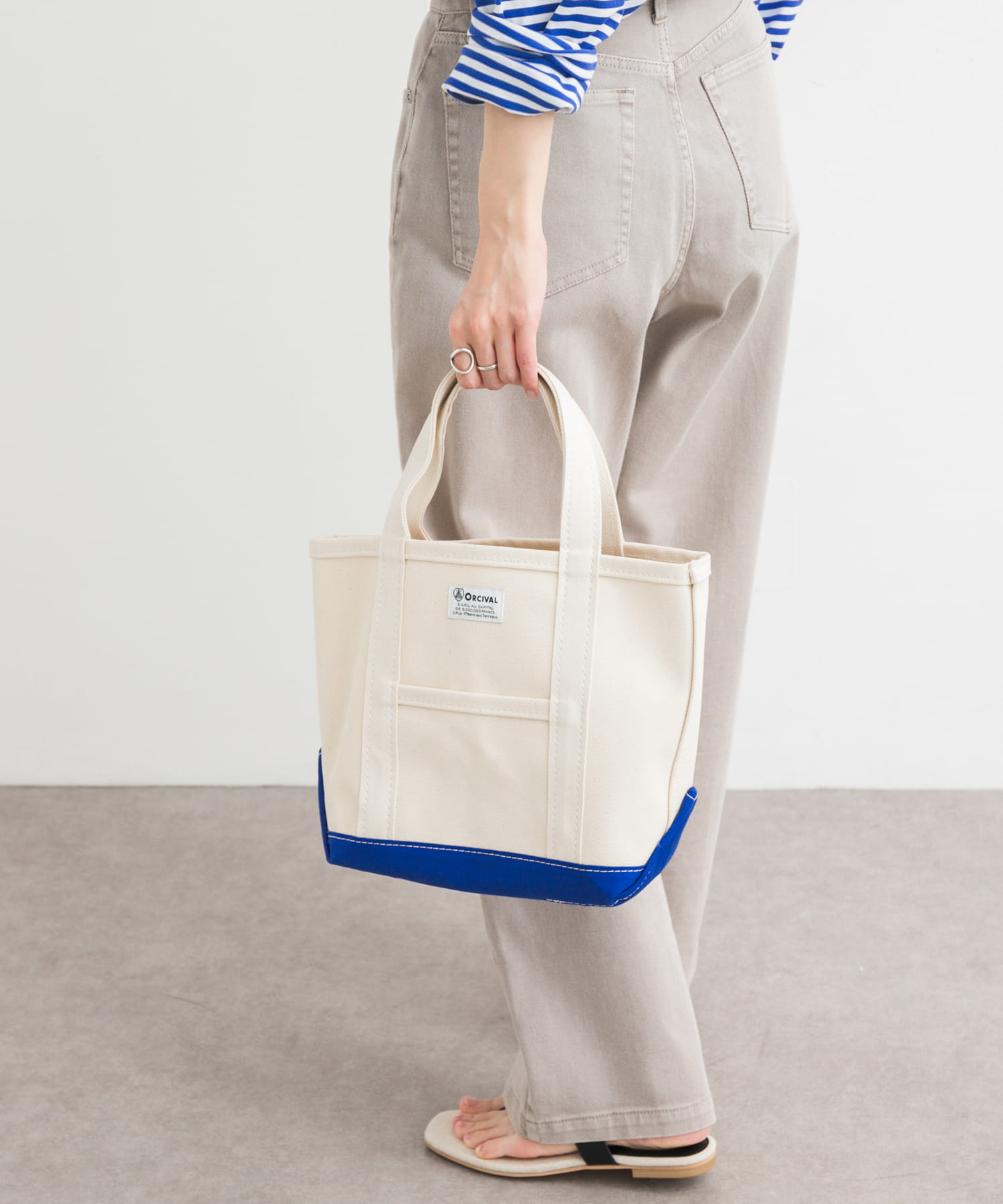ORCIVAL　TOTE BAG SMALL ECRUMARINE one