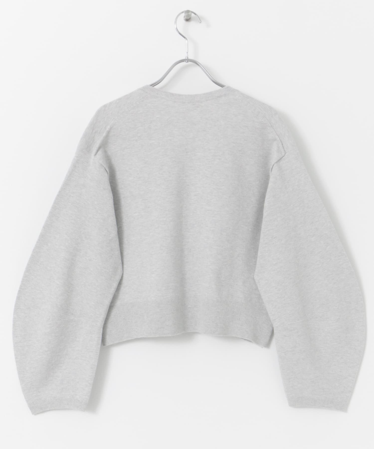 unfil　crew-neck cardigan light gray 1
