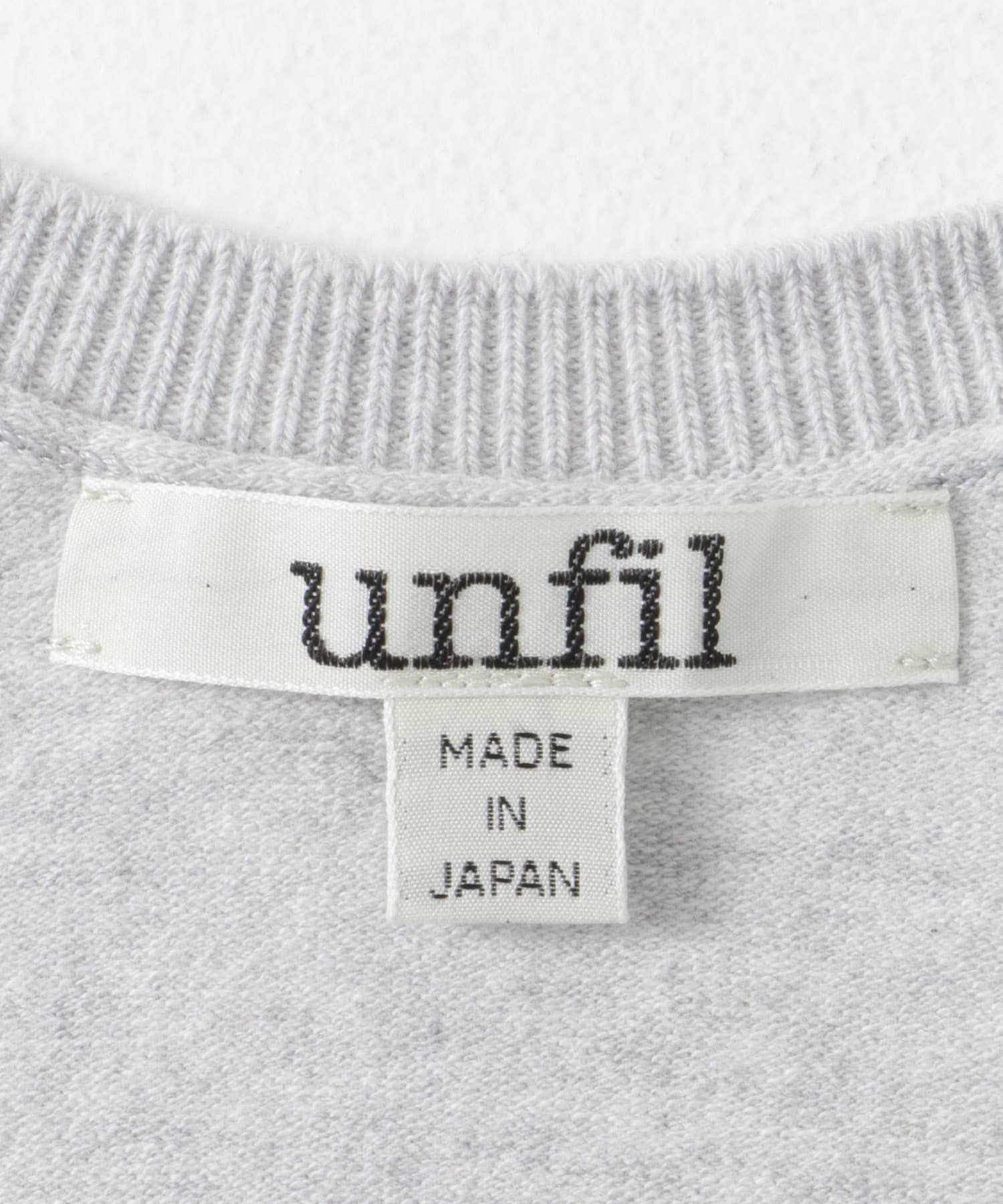 unfil　crew-neck cardigan light gray 1
