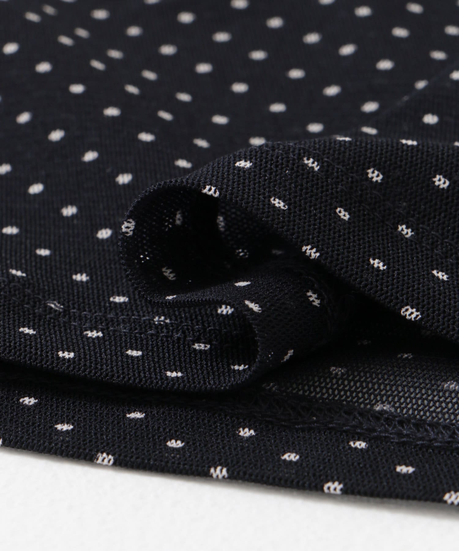 mizuiro ind　mesh dot crew-neck T-shirts navy FREE