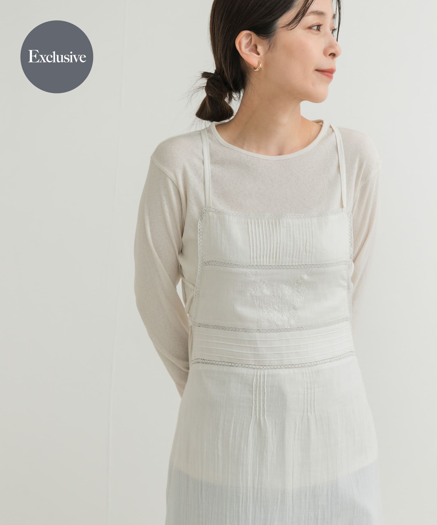 『別注』olu’ment×DOORS　コットンモス刺繍ワンピース