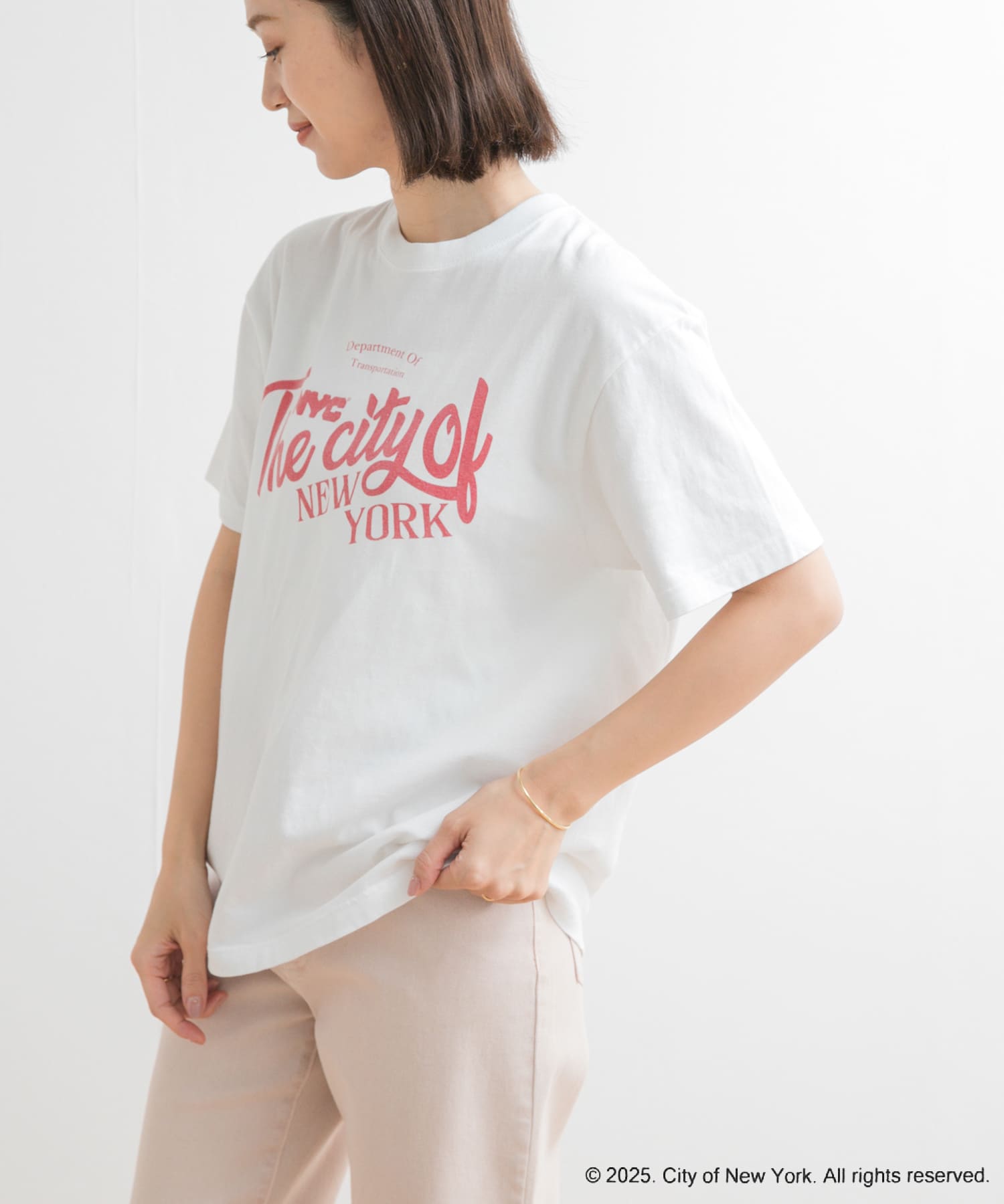 GOOD ROCK SPEED　NYC Tshirt2 A White M