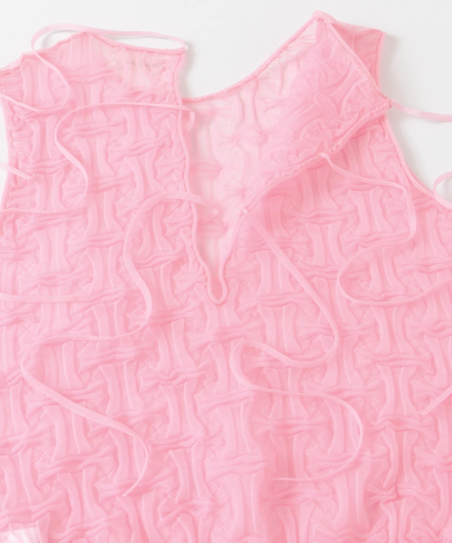 OPEN SESAME CLUB　sheerlattice tops PINK one