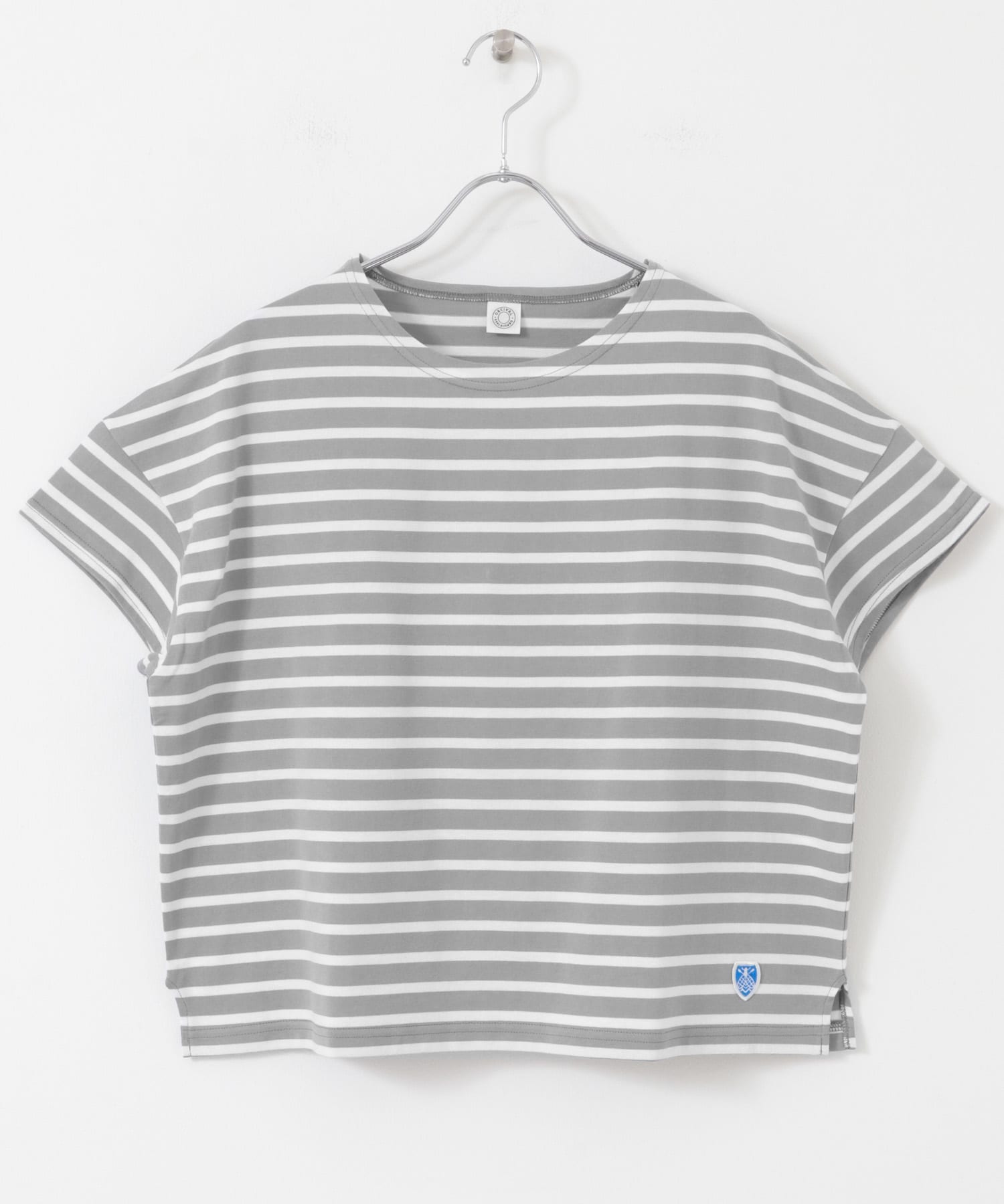 ORCIVAL　BOAT NECK SHORT-SLEEVE PULLOVER GREY WH 1
