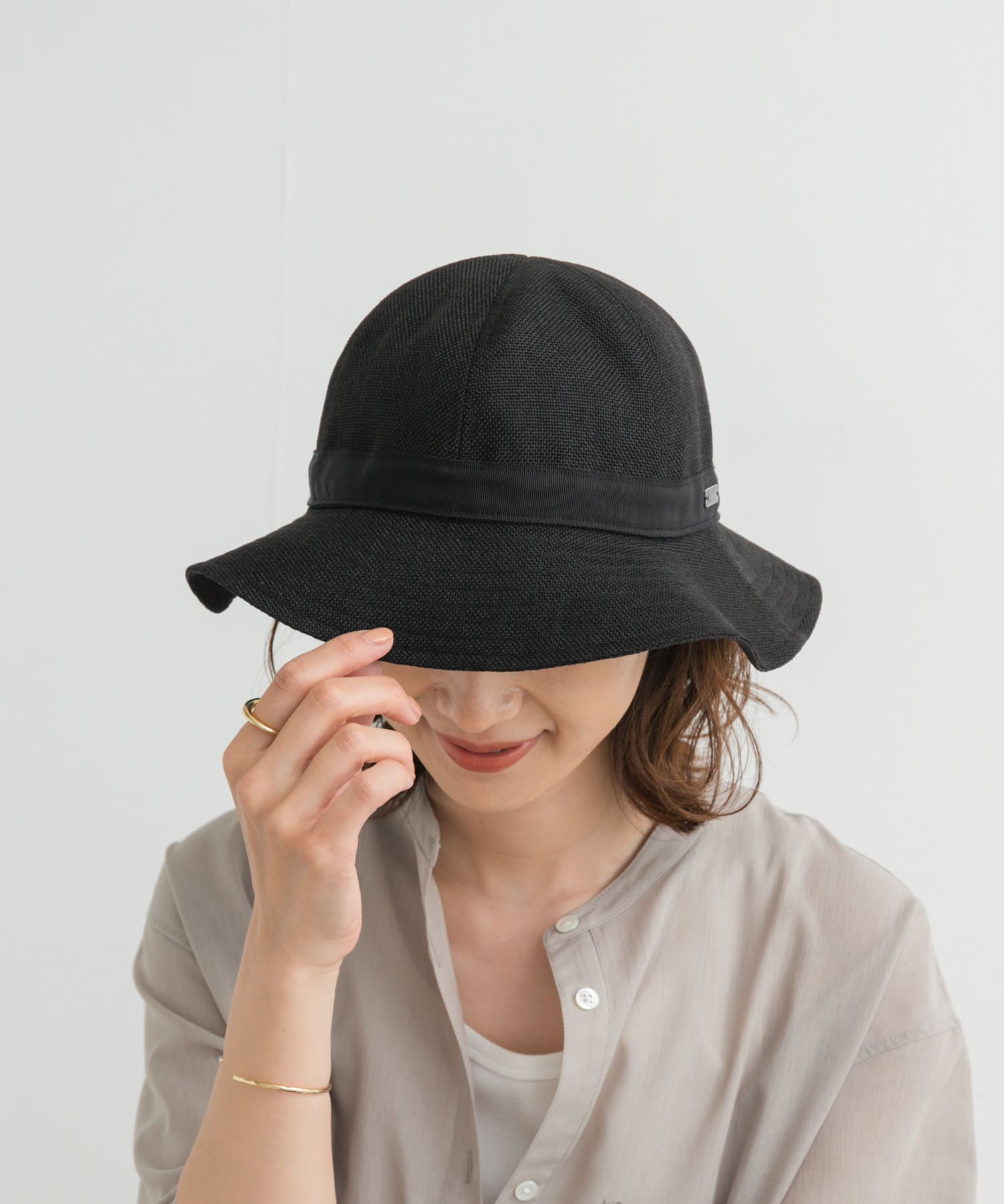 ORCIVAL　6PANEL NATURAL HAT BLACK one