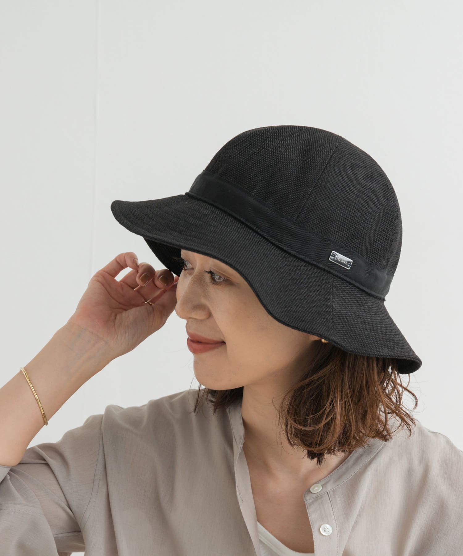 ORCIVAL　6PANEL NATURAL HAT BLACK one