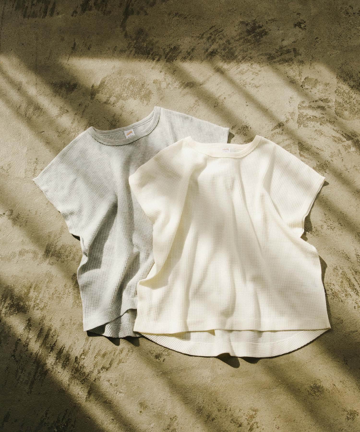 『別注』Sports Wear×DOORS　ワッフルフレンチスリーブTシャツ grayflower one