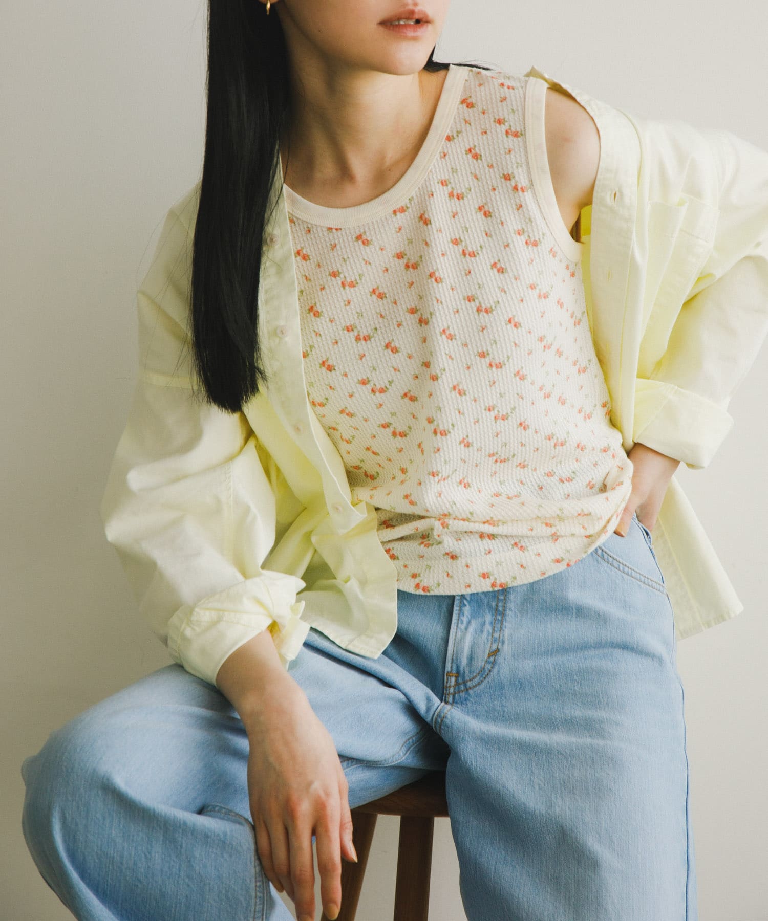『別注』Sports Wear×DOORS　ワッフルタンクトップ ivoflower one