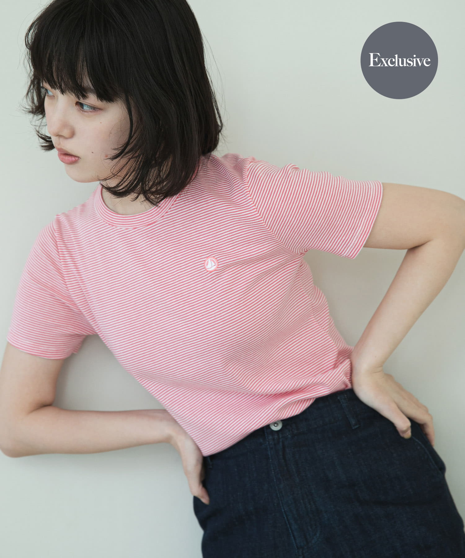 『別注』PETIT BATEAU×DOORS　embroideryt-shirts peo/marsh XS