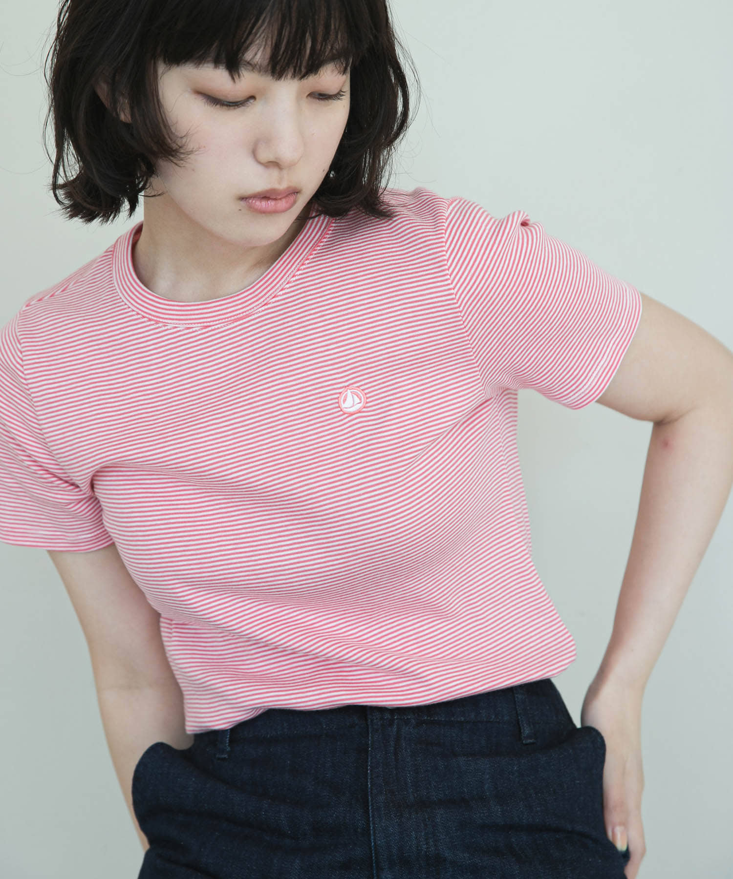 『別注』PETIT BATEAU×DOORS　embroideryt-shirts peo/marsh XS