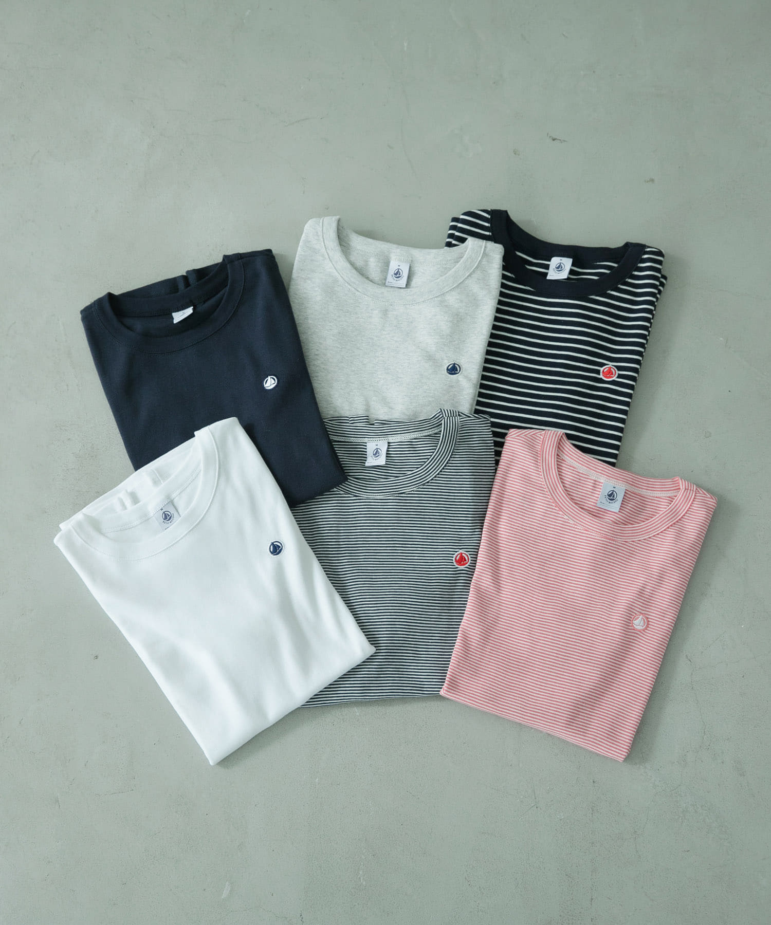 『別注』PETIT BATEAU×DOORS　embroideryt-shirts peo/marsh S