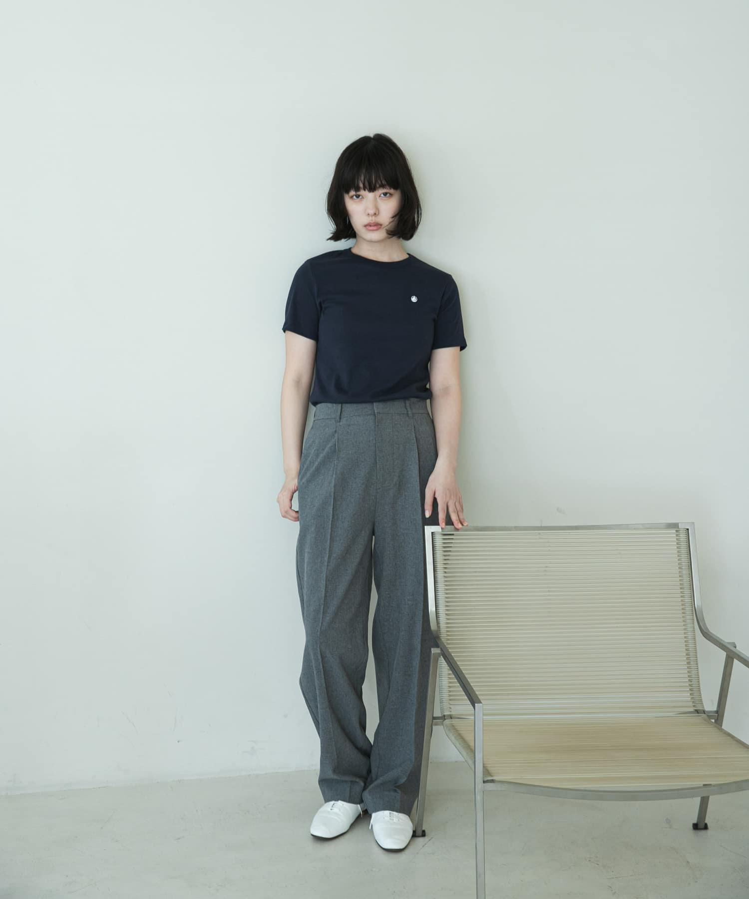 『別注』PETIT BATEAU×DOORS　embroideryt-shirts smoking XS