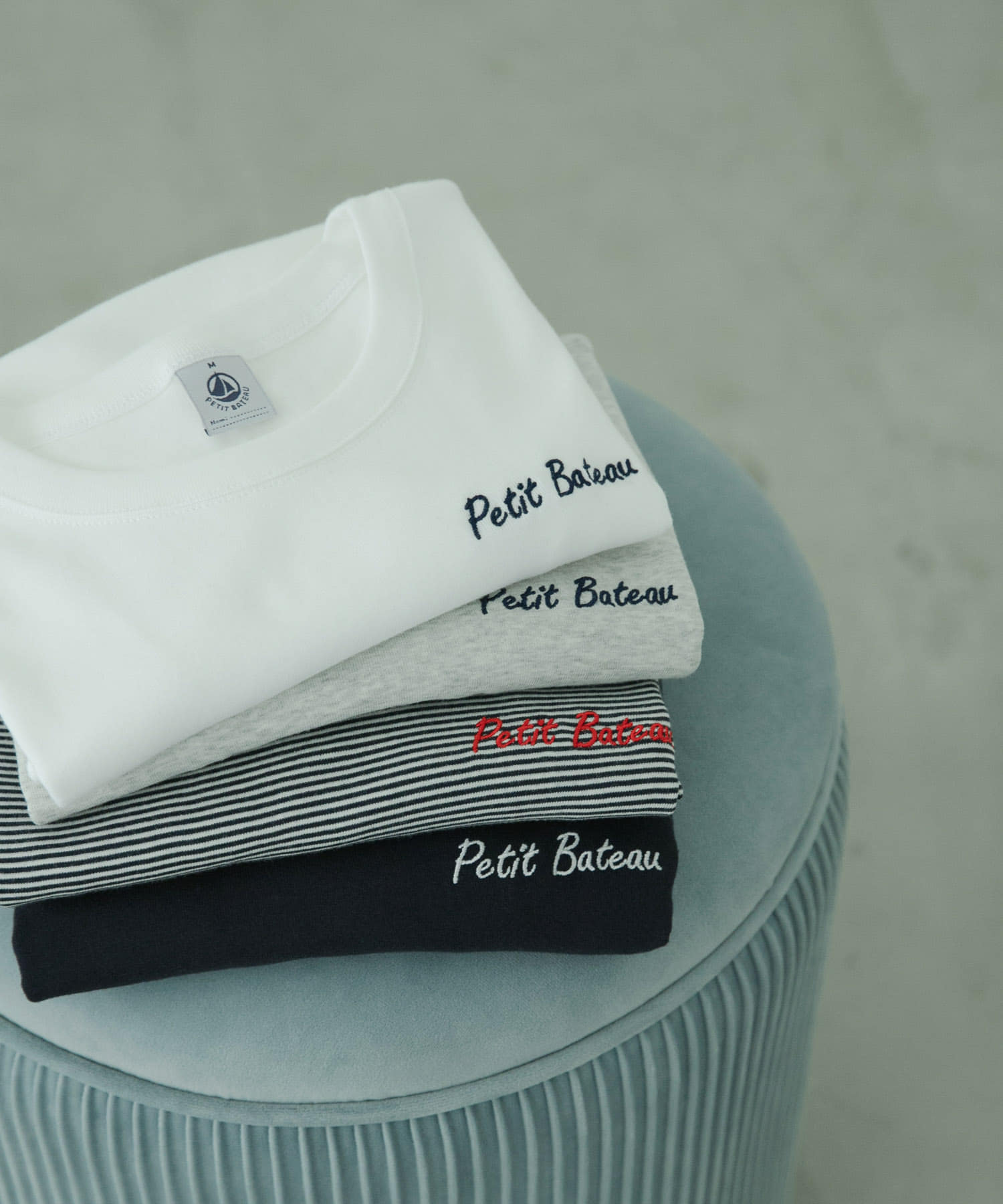 『別注』PETIT BATEAU×DOORS　embroideryt-shirts1 smo/marsh XS