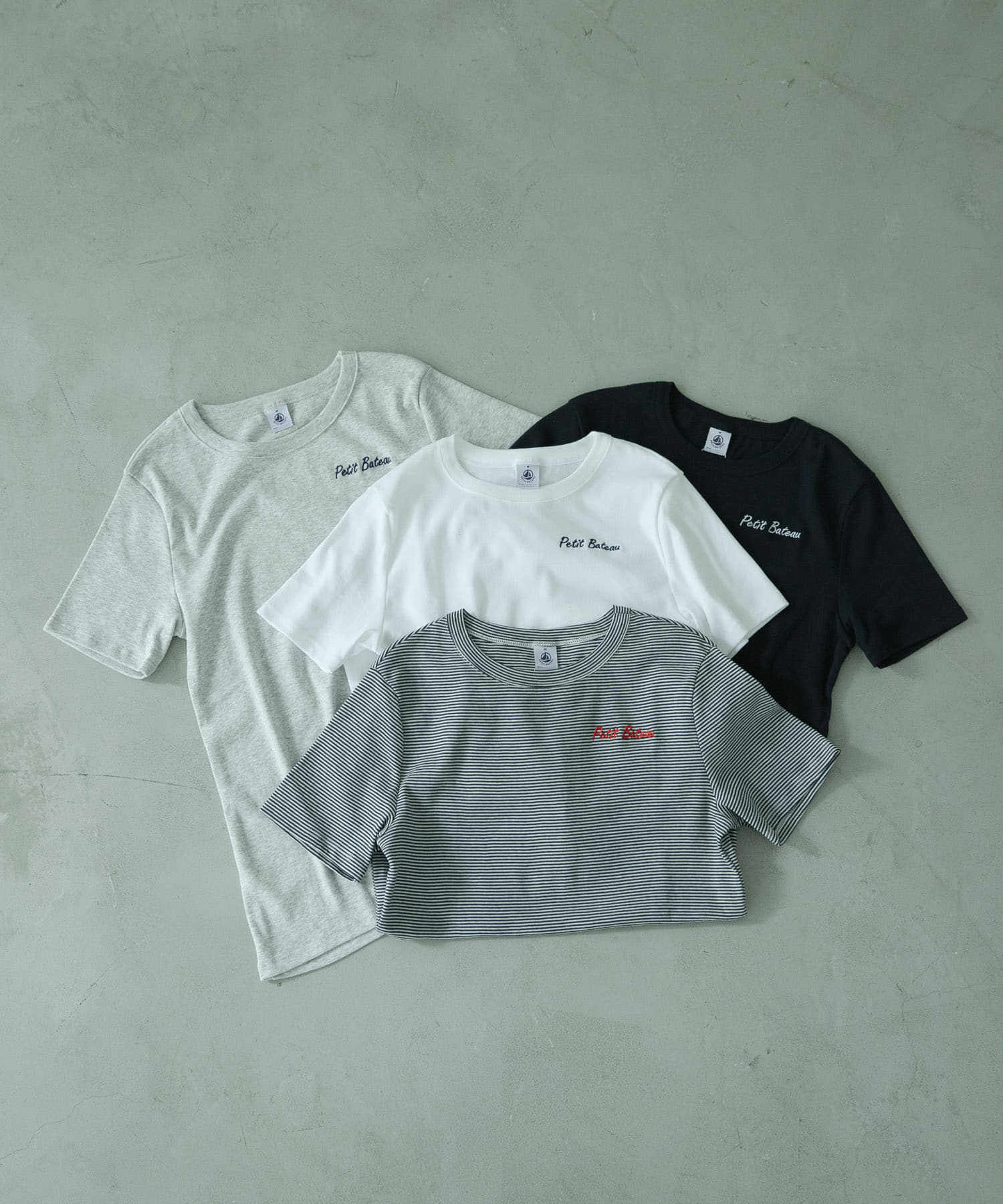 『別注』PETIT BATEAU×DOORS　embroideryt-shirts1 smo/marsh XS