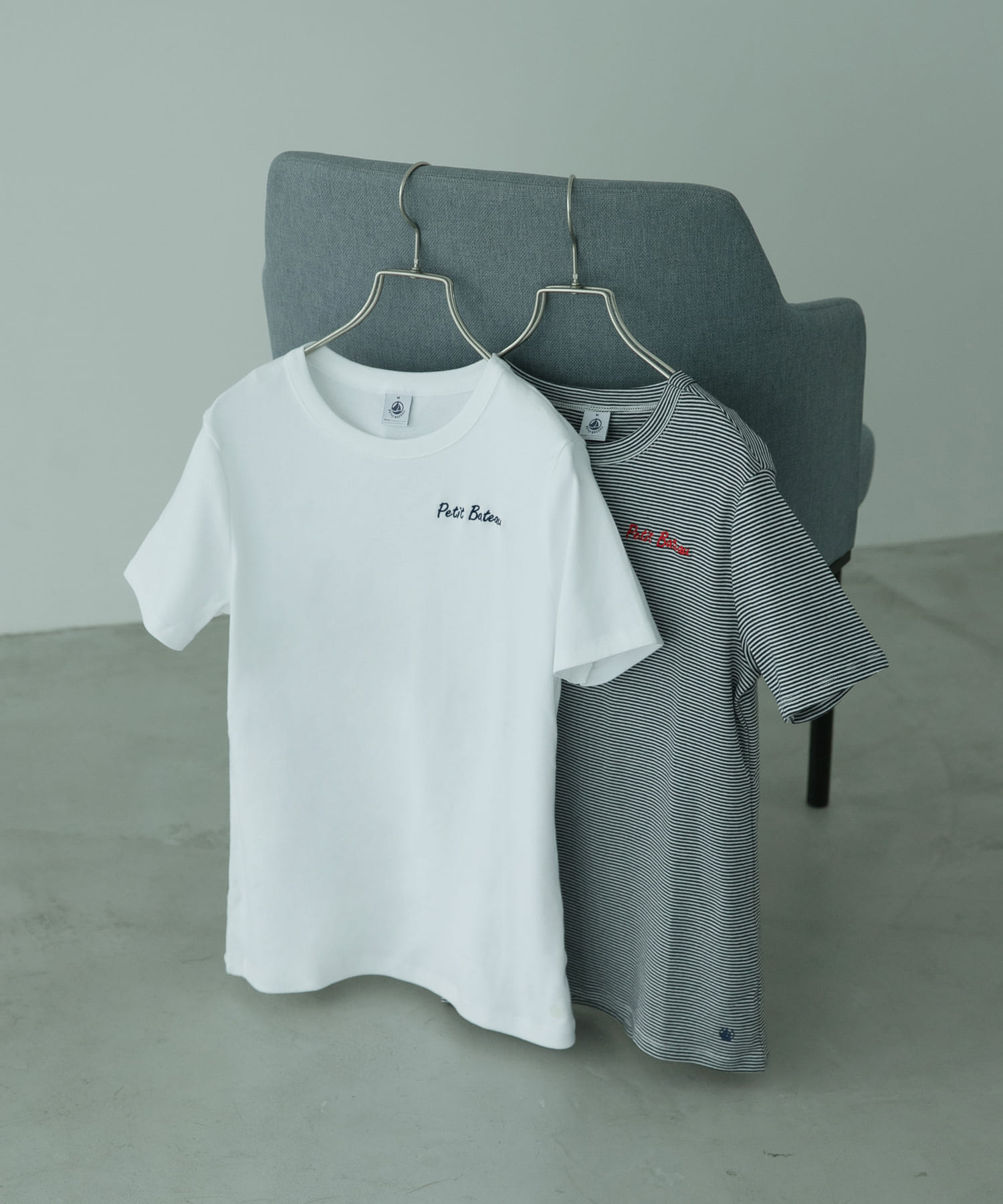 『別注』PETIT BATEAU×DOORS　embroideryt-shirts1 smo/marsh S