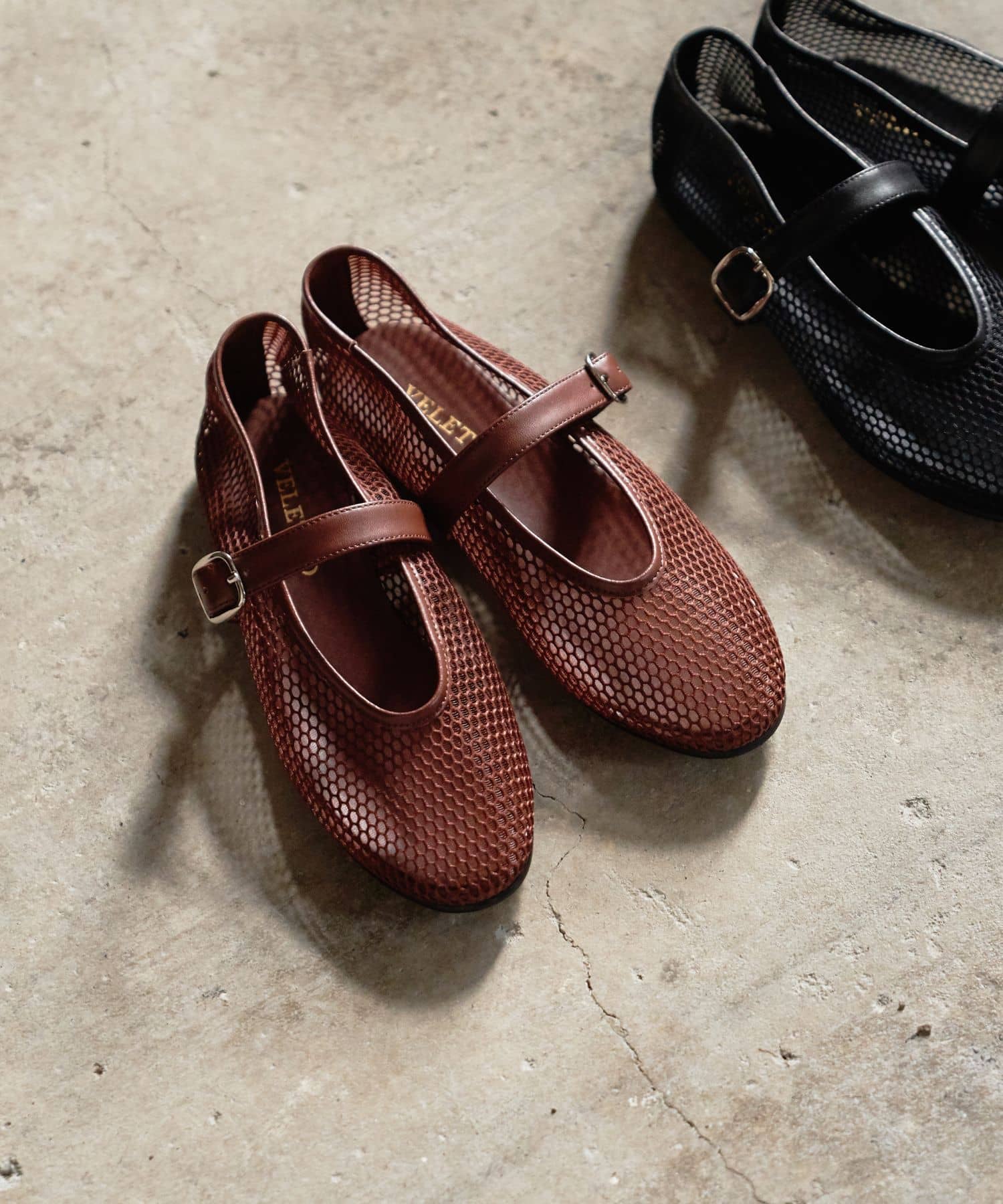 『別注』VELETTO×DOORS　メッシュストラップシューズ BROWN 36