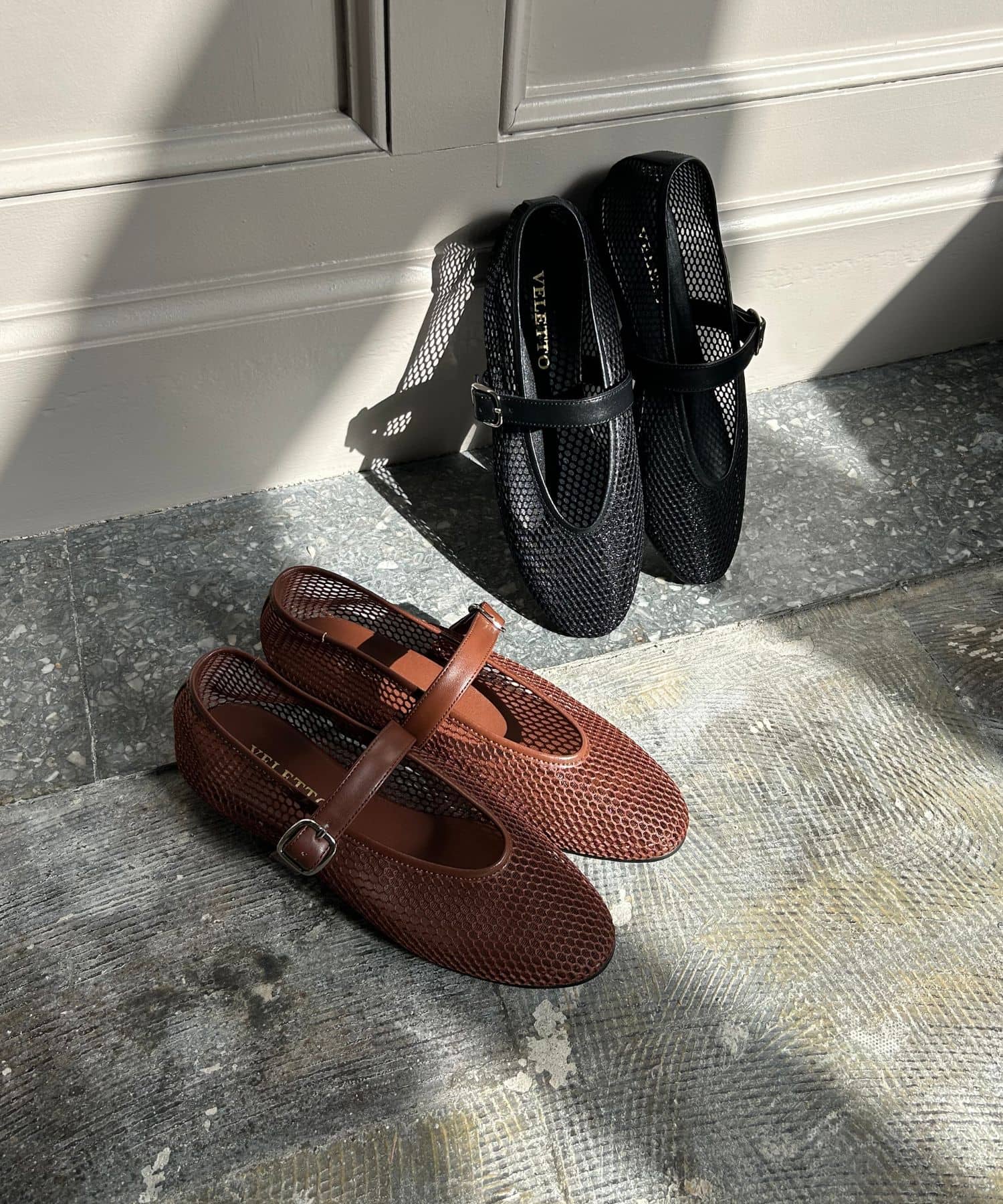 『別注』VELETTO×DOORS　メッシュストラップシューズ BROWN 36
