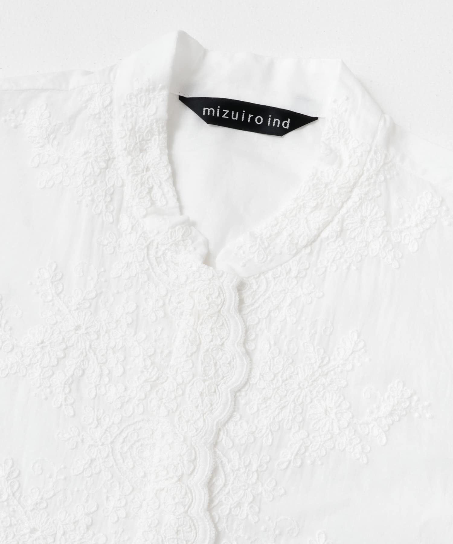 mizuiro ind　lacestandcollar wideshirts off white one