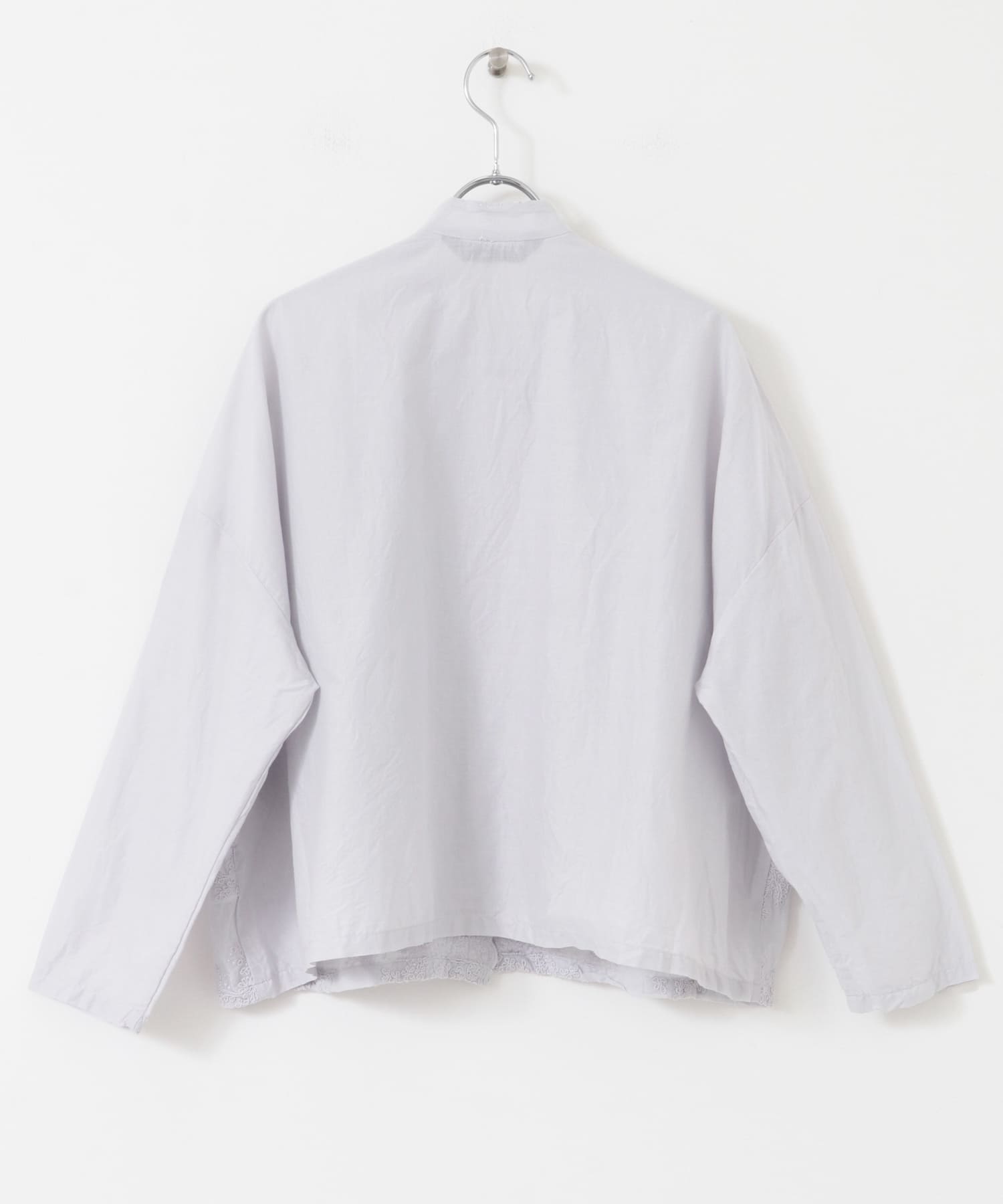 mizuiro ind　lacestandcollar wideshirts l.gray one