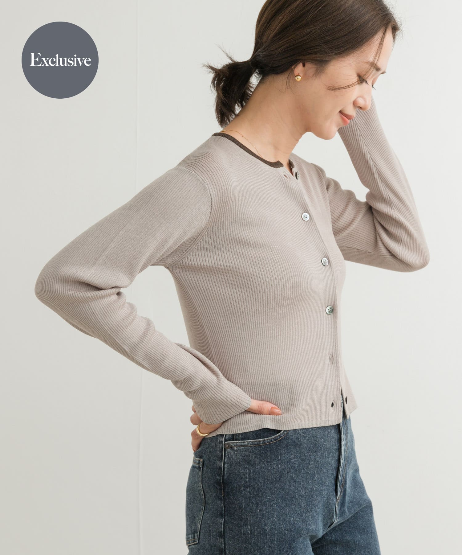 『別注』Audrey and John Wad×DOORS　バイカラーカーディガン