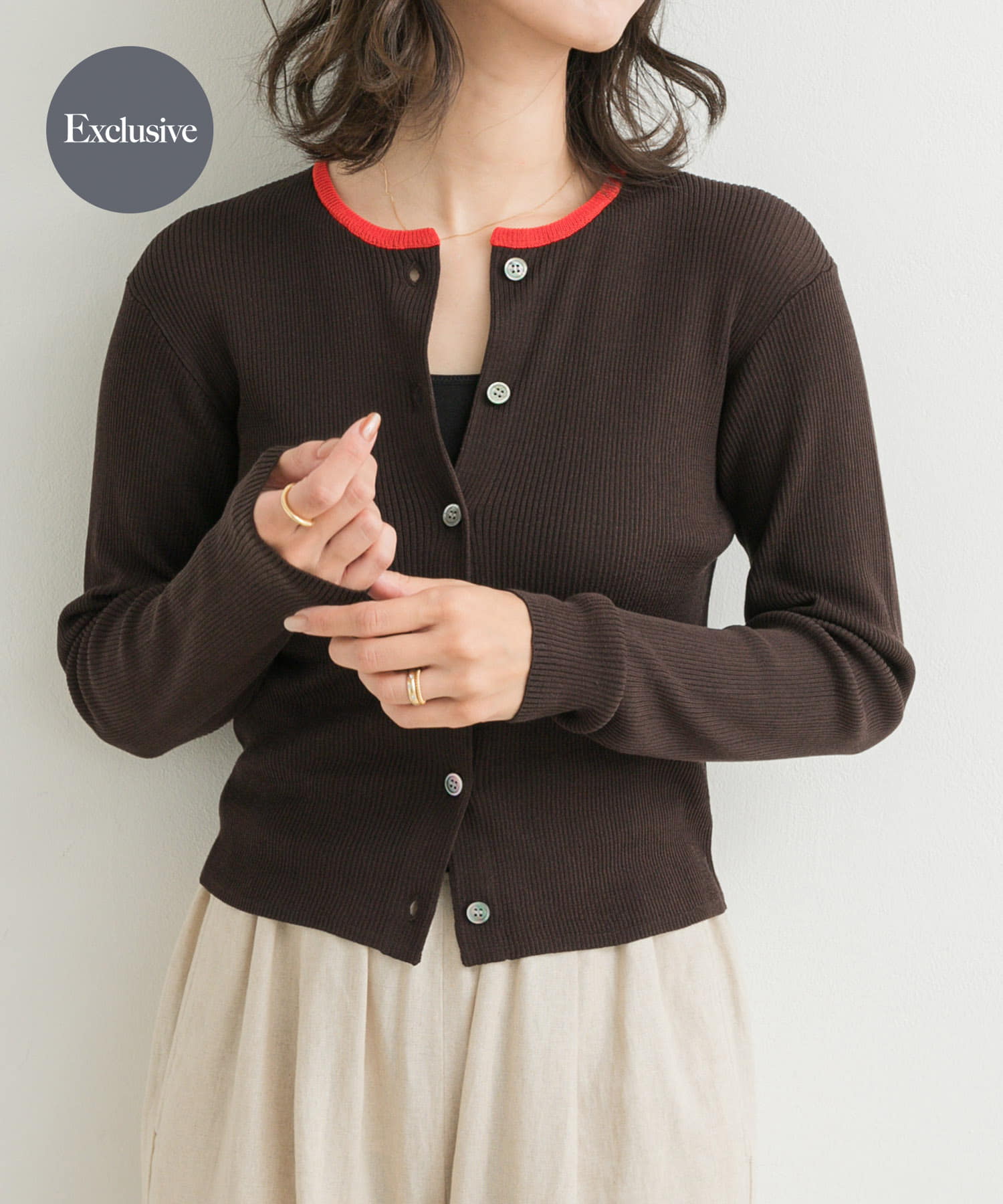 『別注』Audrey and John Wad×DOORS　バイカラーカーディガン