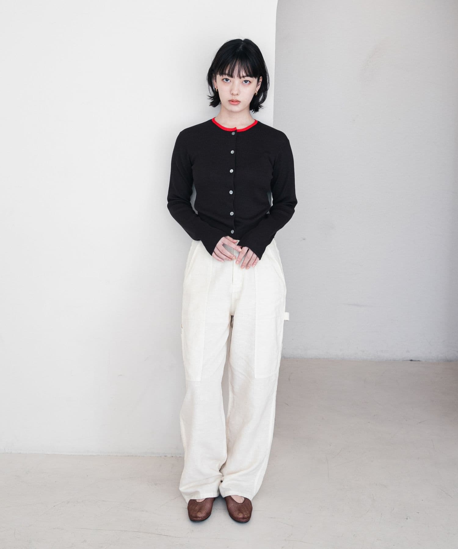 『別注』Audrey and John Wad×DOORS　バイカラーカーディガン brown FREE