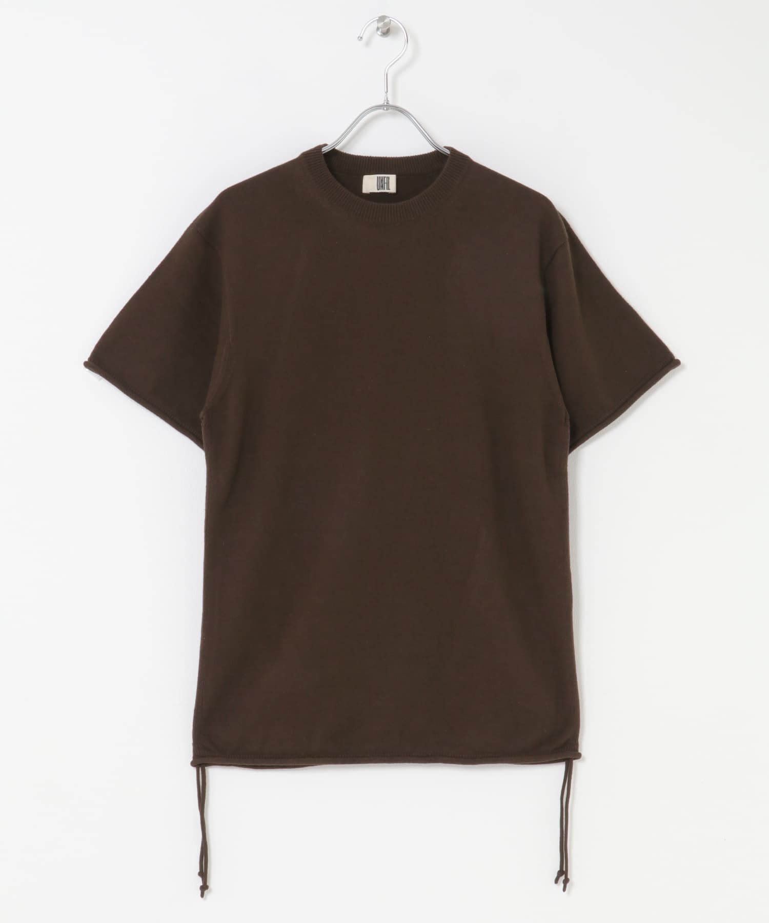 unfil　silkcotton short-sleeve gatherdpullover