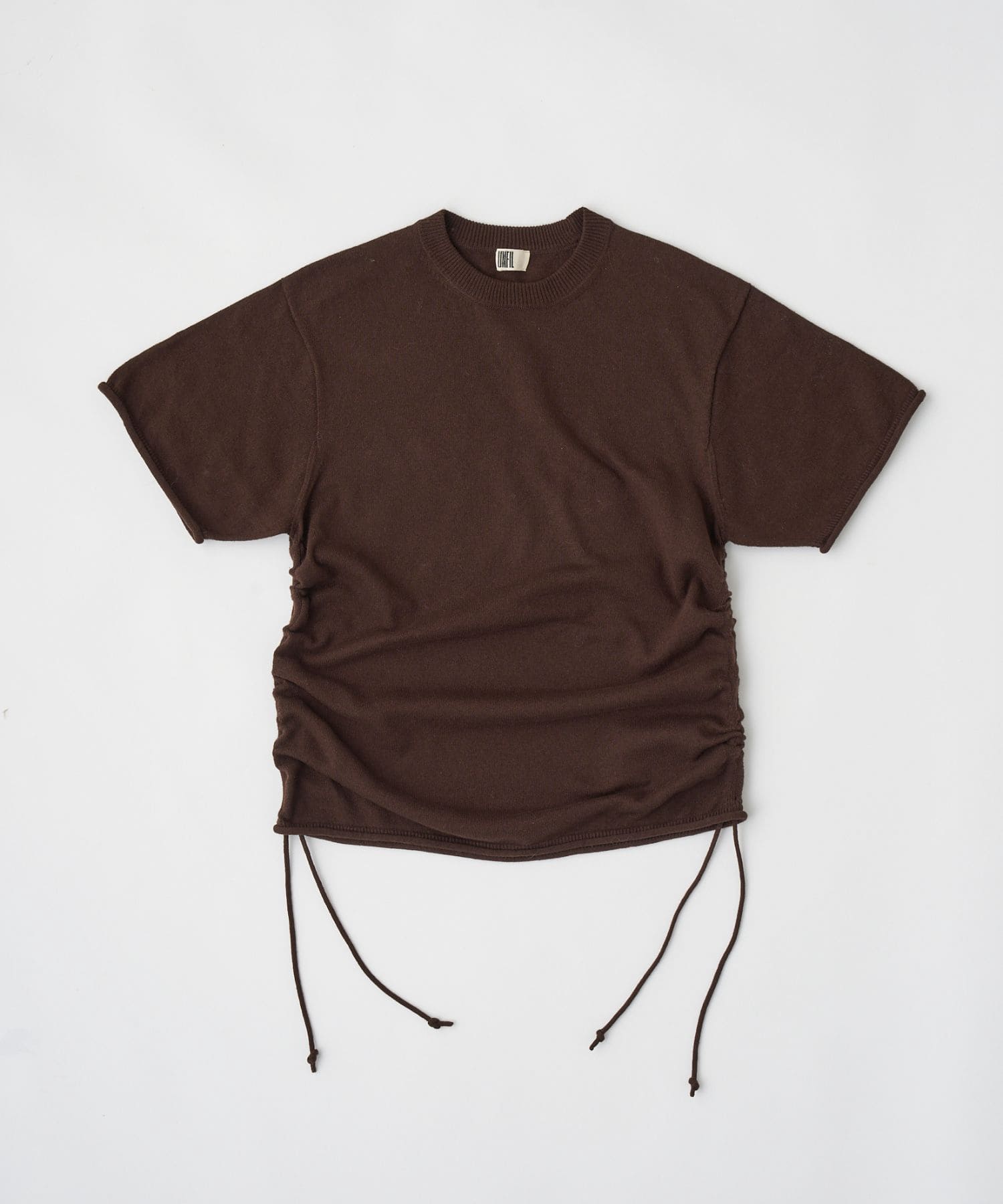 unfil　silkcotton short-sleeve gatherdpullover