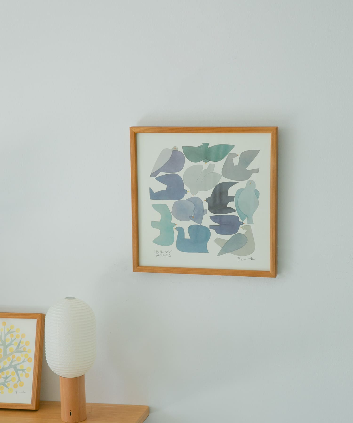 BIRDS’WORDS　ポスター 30cm 額装タイプ(木製) BLUE BIRD -