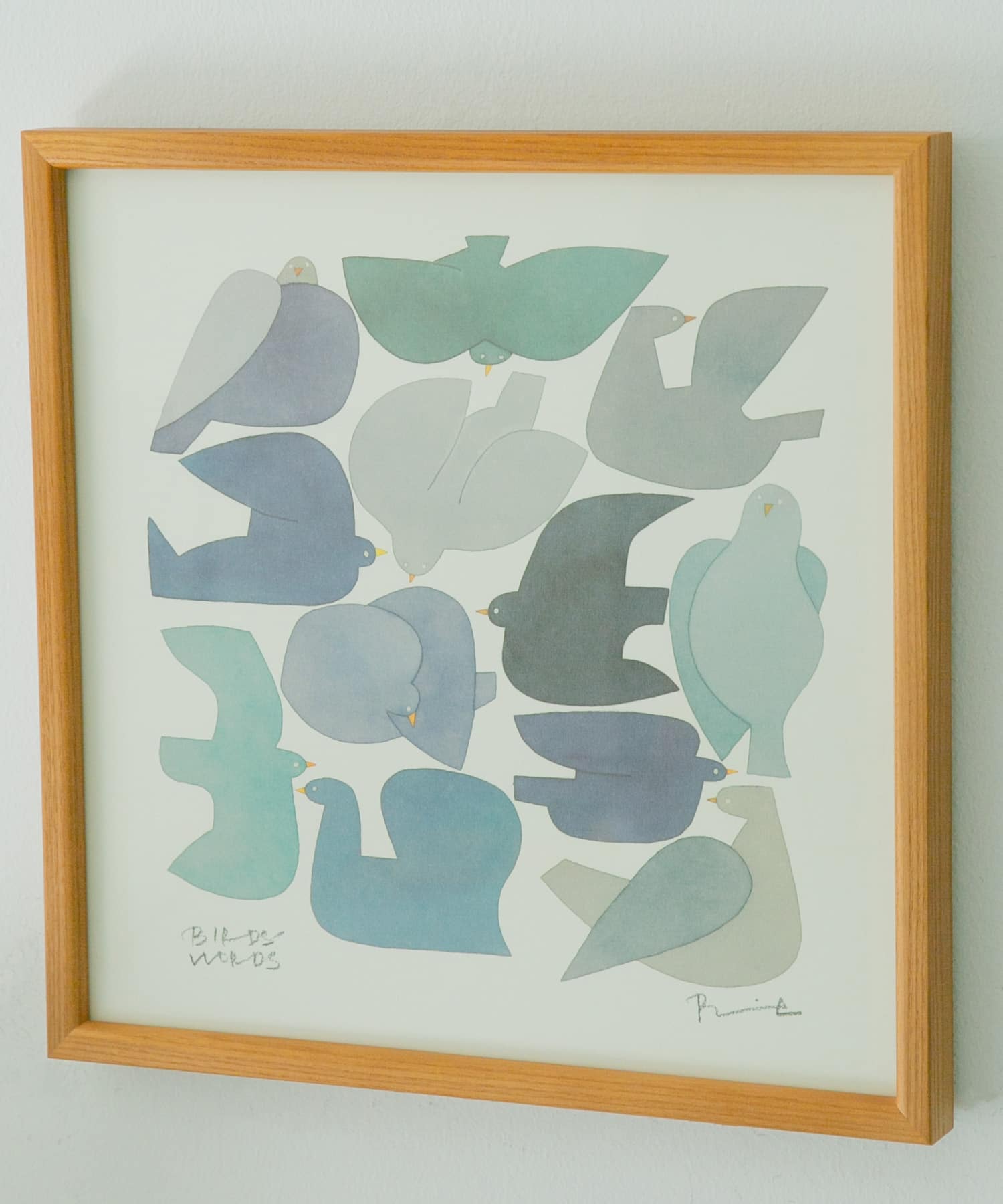 BIRDS’WORDS　ポスター 30cm 額装タイプ(木製) BLUE BIRD -
