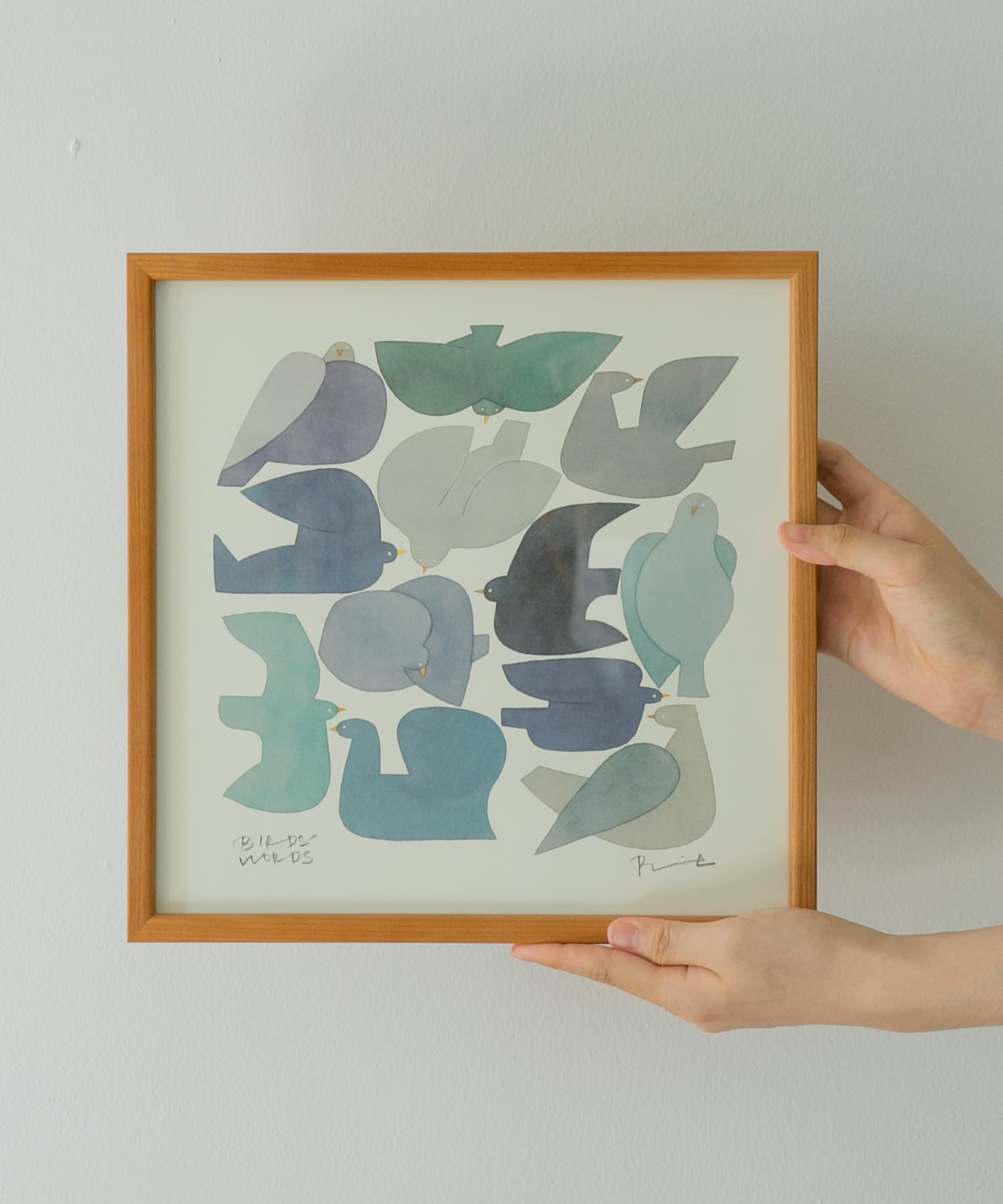 BIRDS’WORDS　ポスター 30cm 額装タイプ(木製) BLUE BIRD -