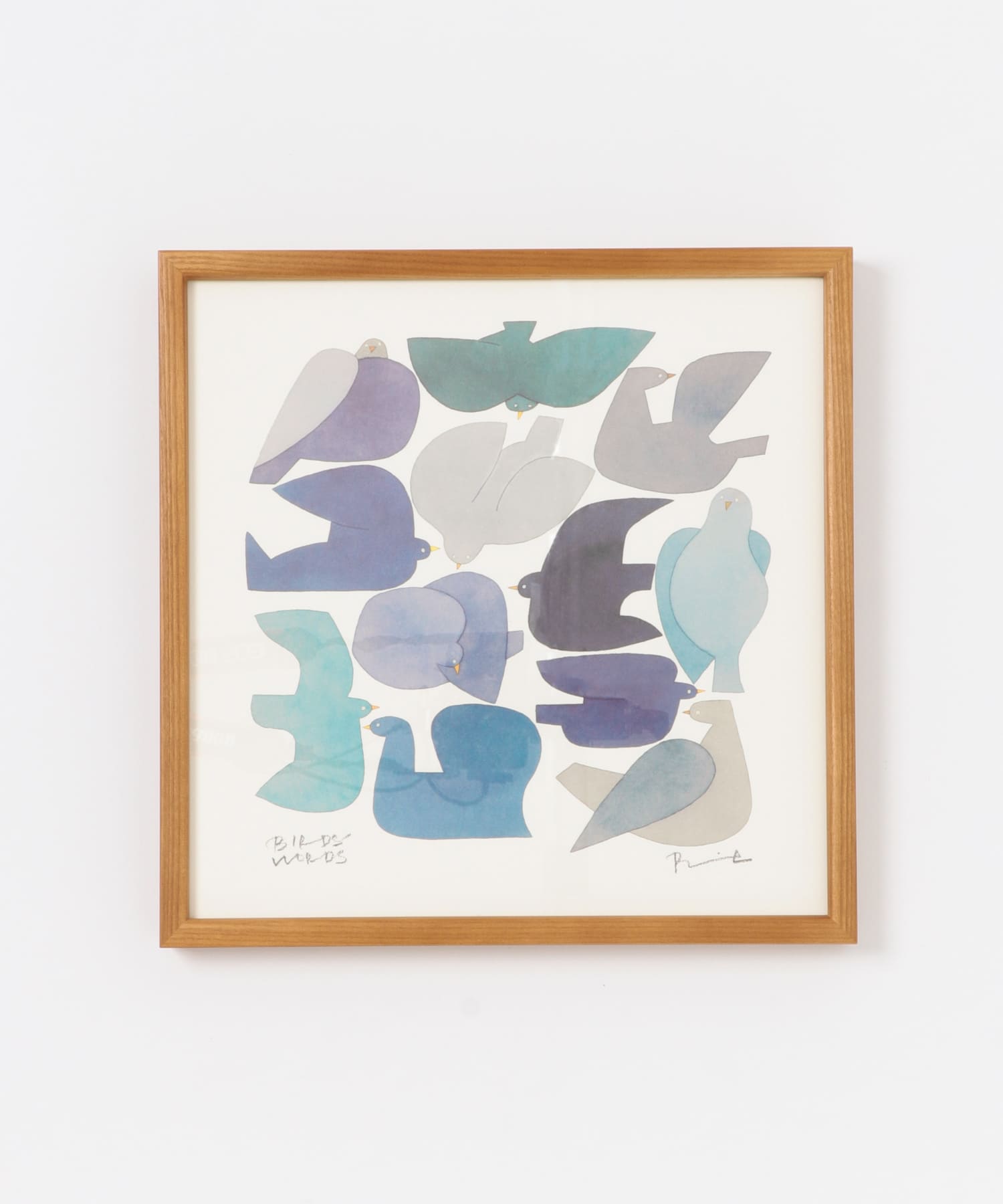 BIRDS’WORDS　ポスター 30cm 額装タイプ(木製) BLUE BIRD -
