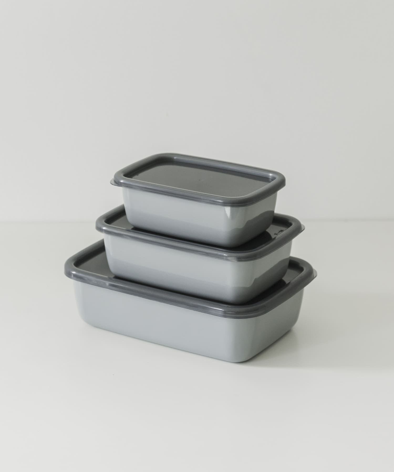 『WEB限定』野田琺瑯　+グレー レクタングル深型M グレー M