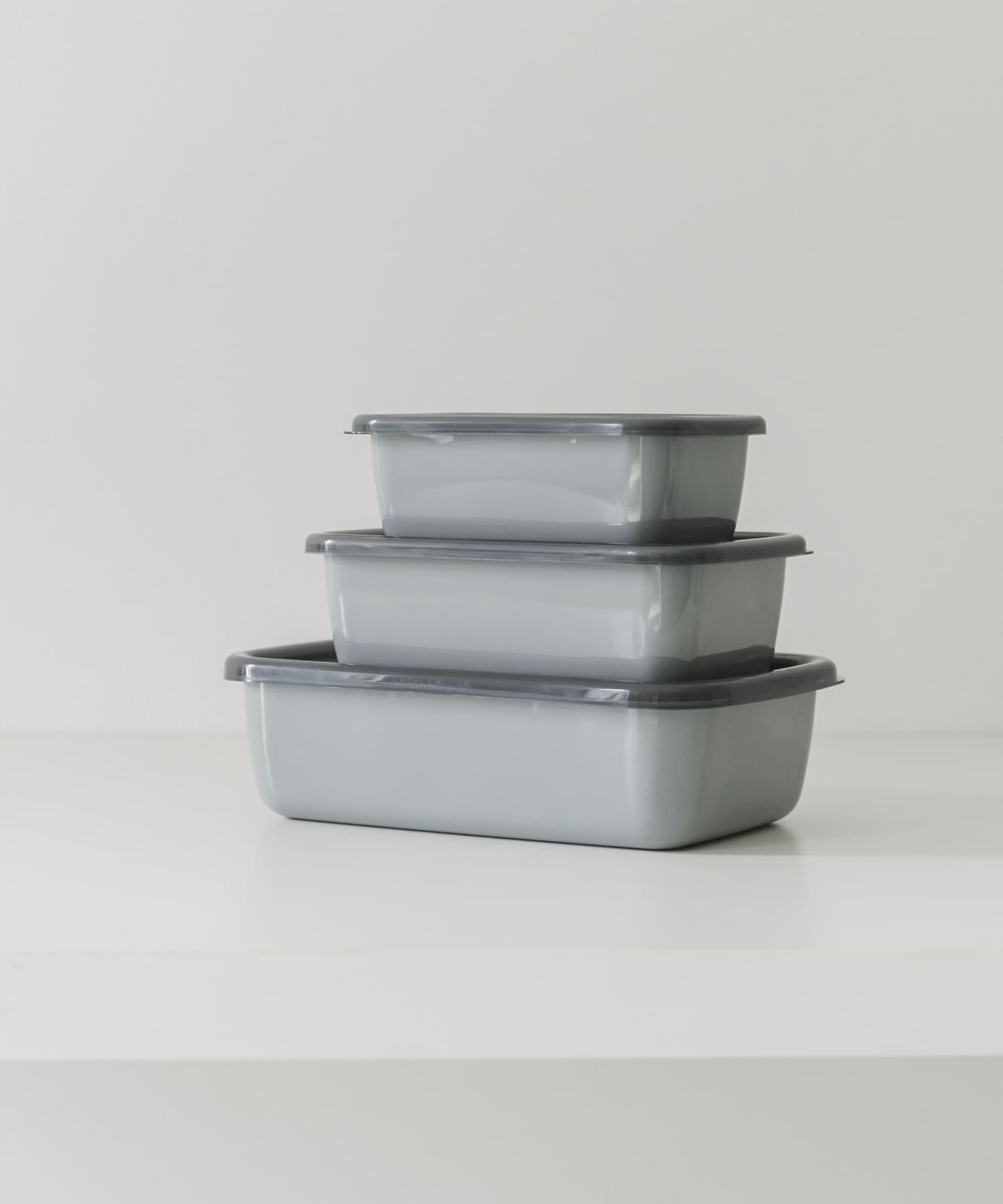 『WEB限定』野田琺瑯　+グレー レクタングル深型M グレー M