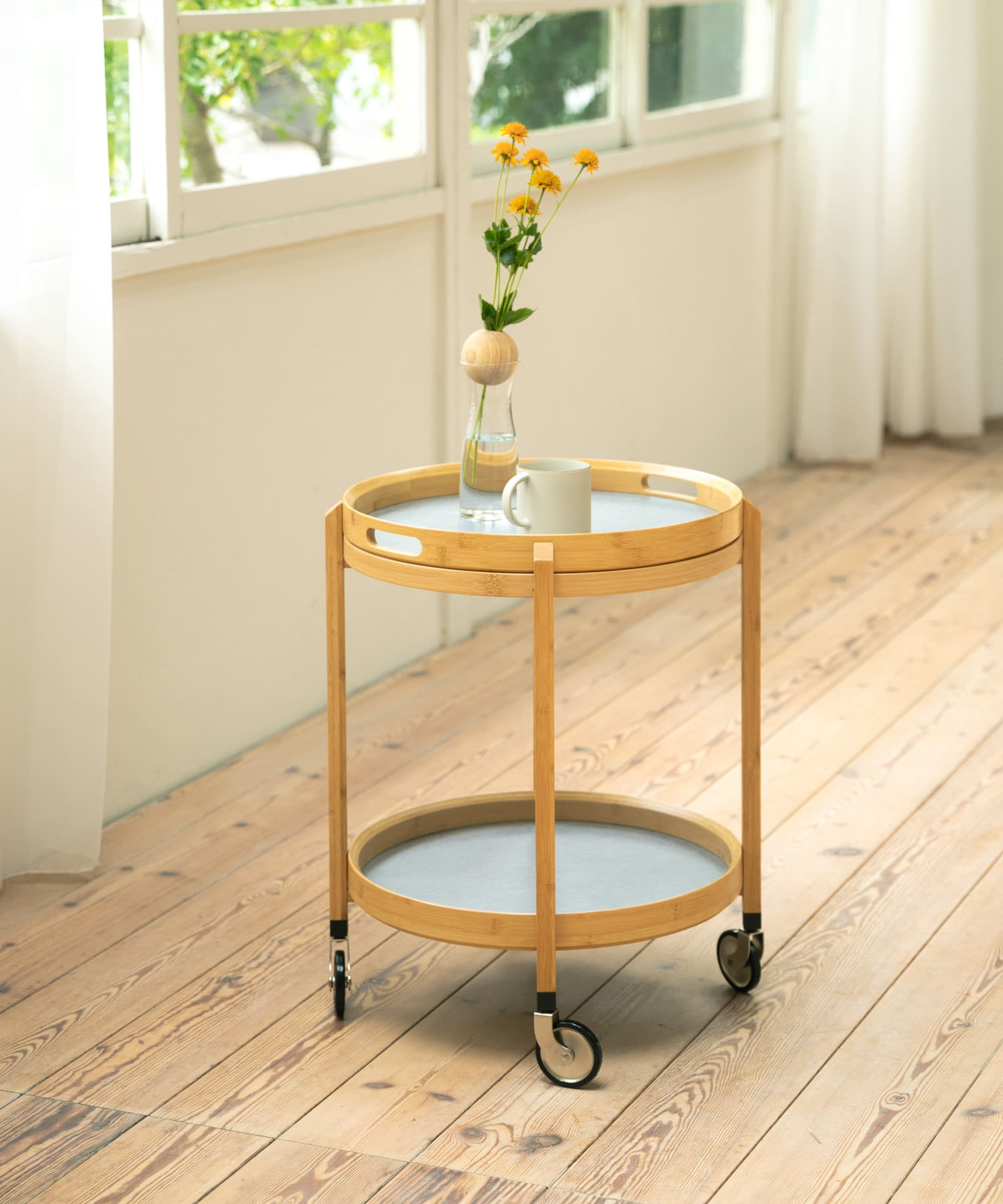 Gudee　ROCA 2tier bar cart round NATURAL -