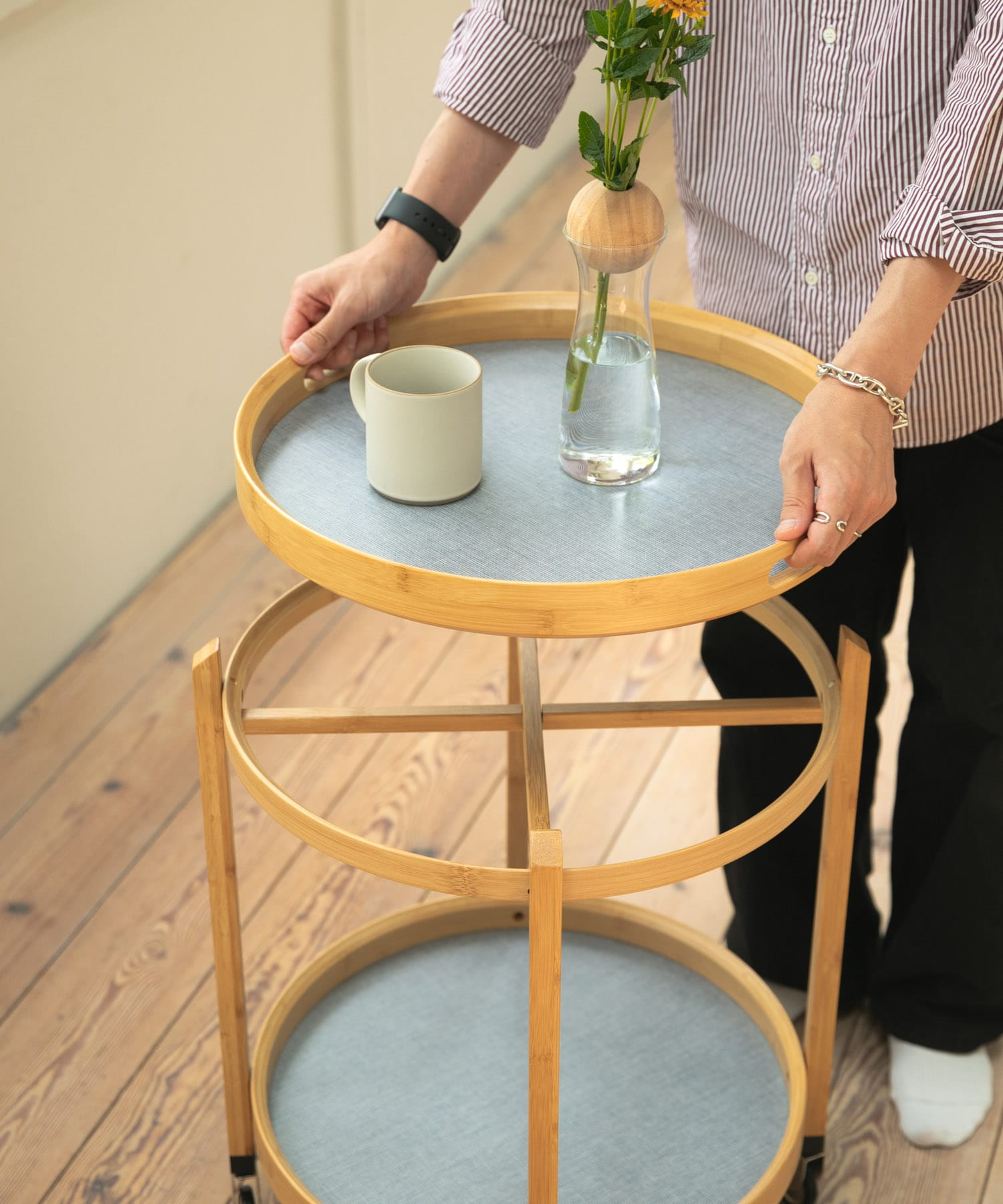 Gudee　ROCA 2tier bar cart round NATURAL -