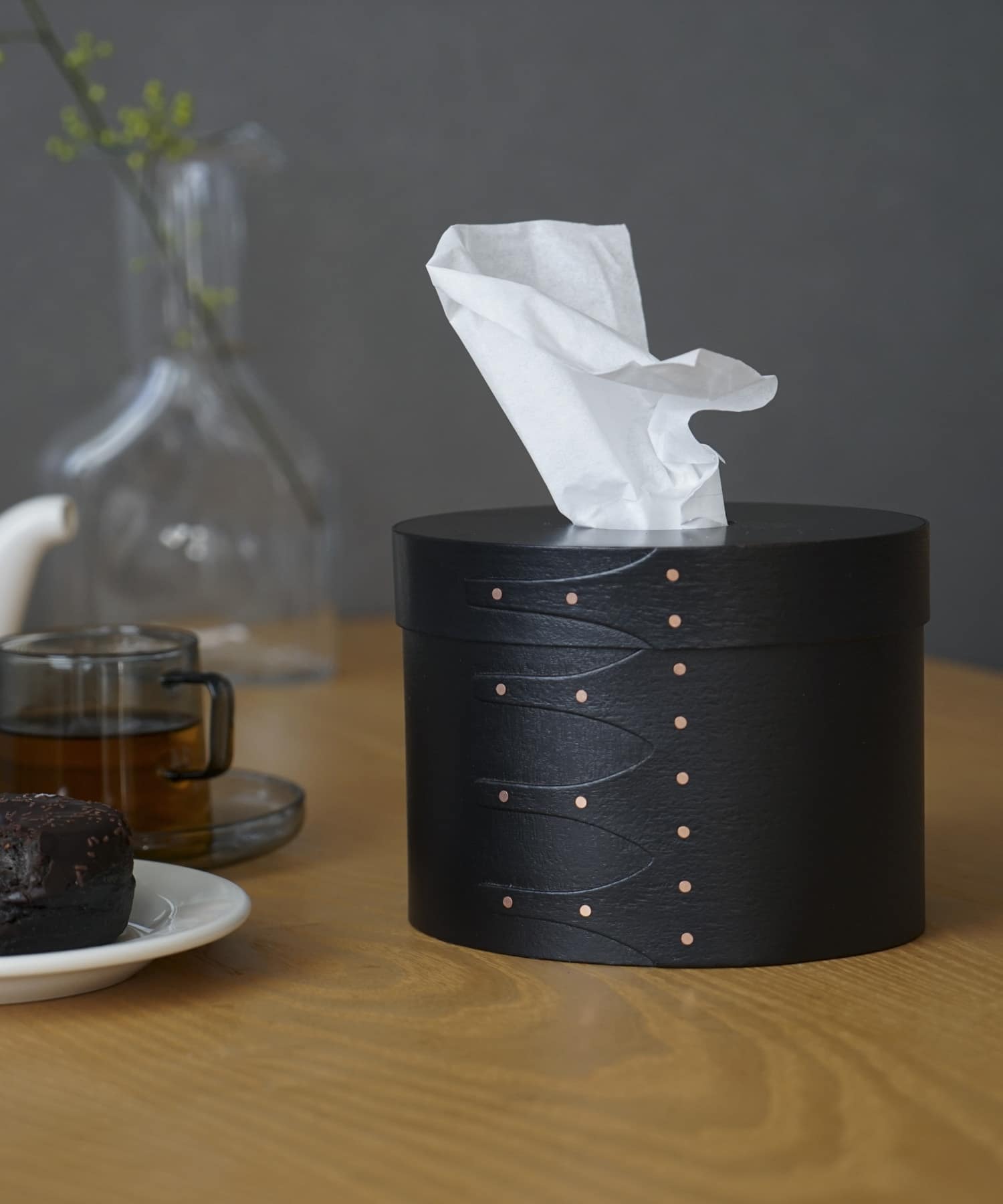 『WEB限定』AXCIS　シェーカーティッシュボックス ブラック ブラック -