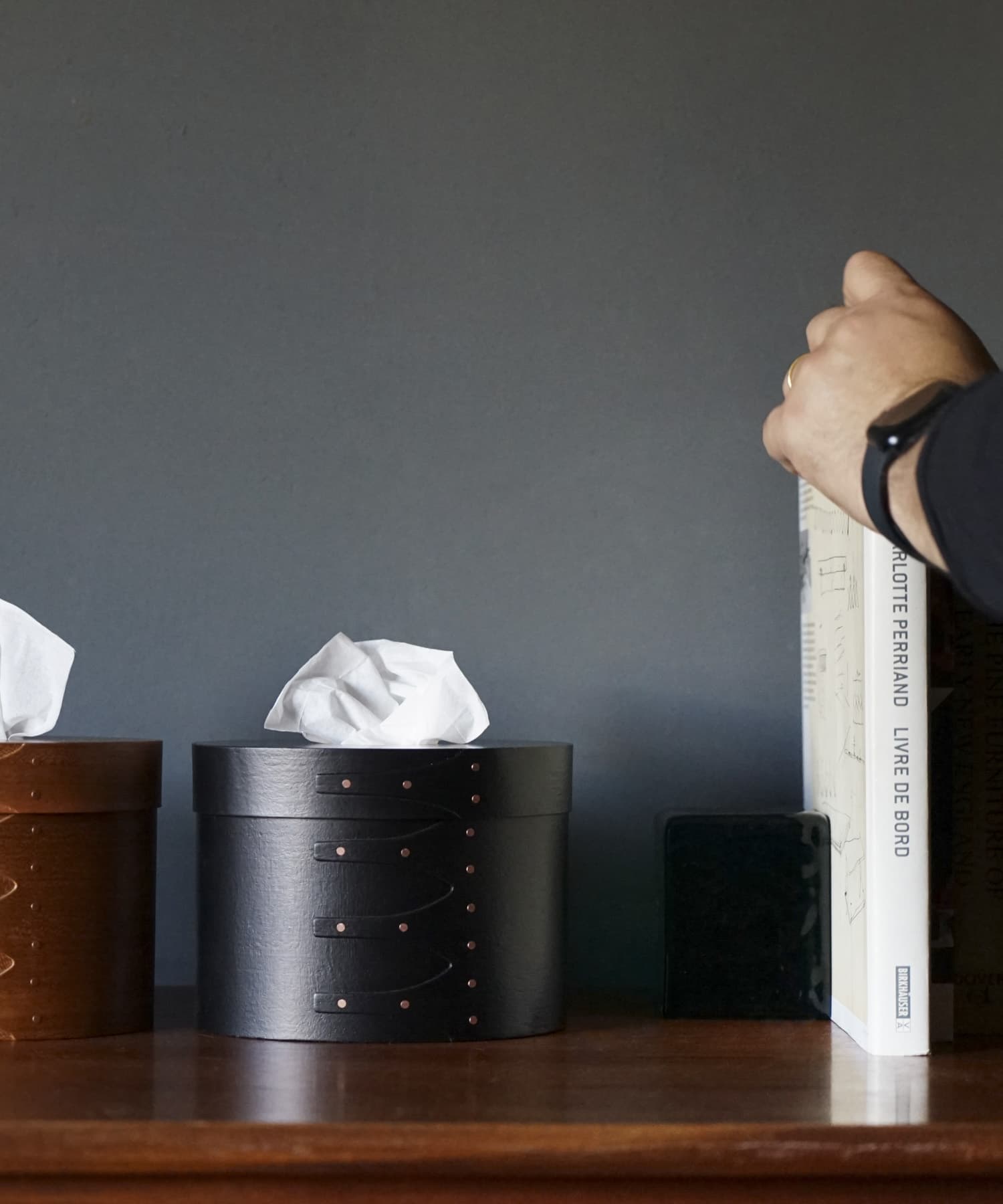 『WEB限定』AXCIS　シェーカーティッシュボックス ブラック ブラック -