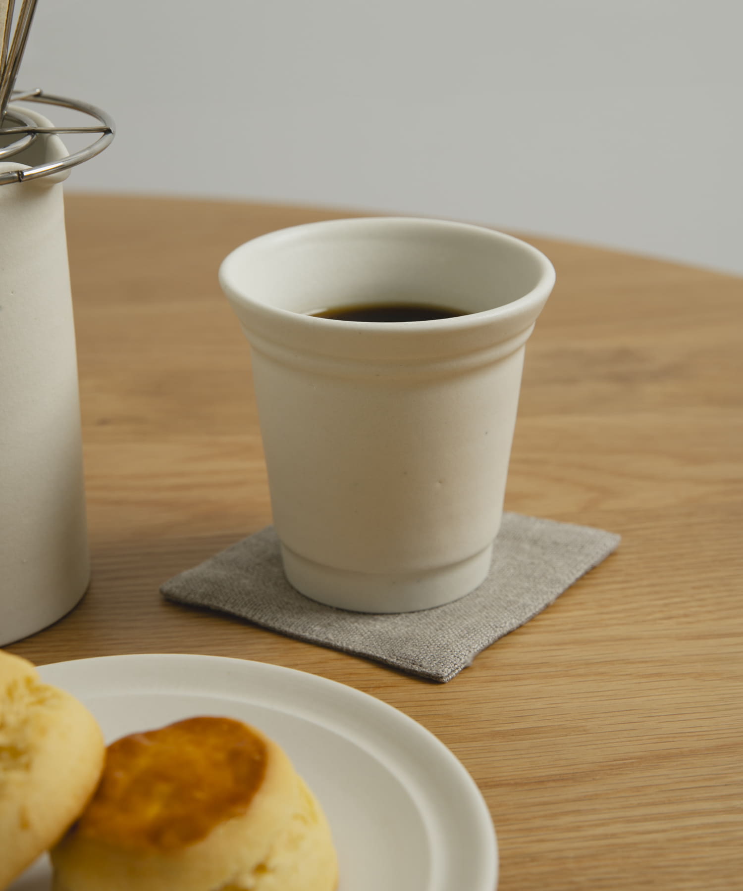 石松信彦　白マット釉 フリーカップL