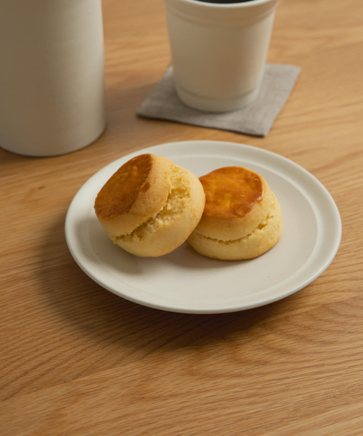 石松信彦　白マット釉 プレート