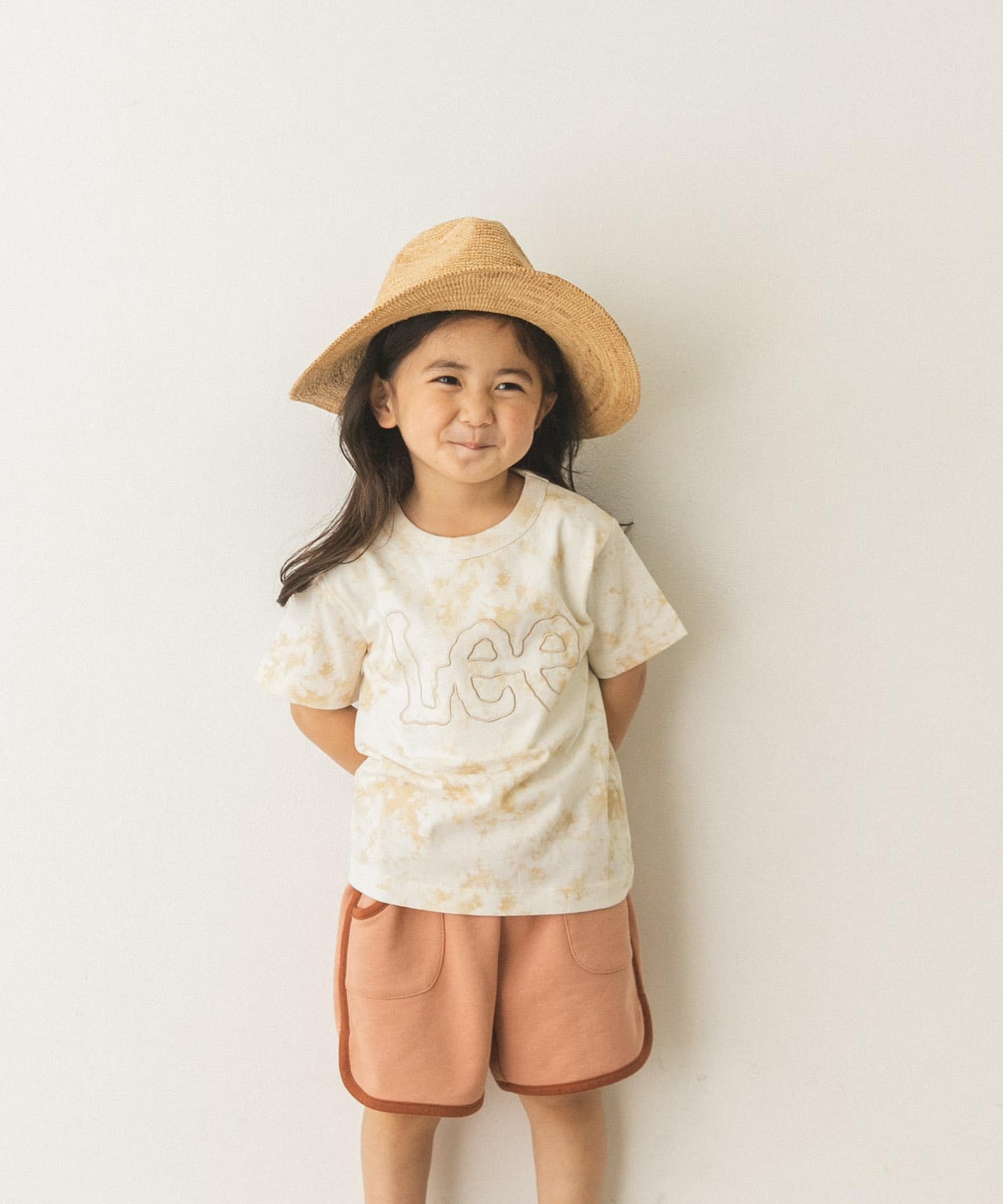 LEE KIDS　LOGO EMBROIDERY T-SHIRTS(KIDS) 別注BEIGE 110