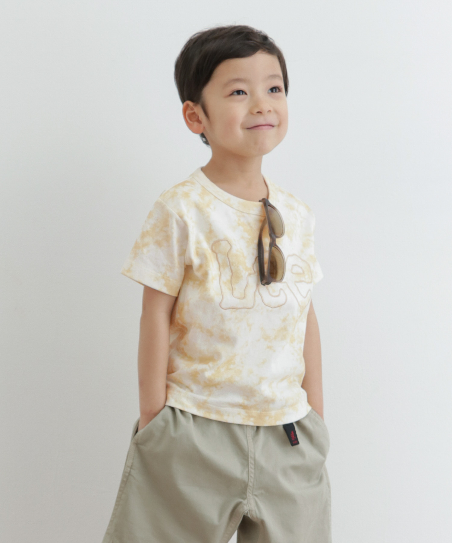 LEE KIDS　LOGO EMBROIDERY T-SHIRTS(KIDS) 別注BEIGE 110