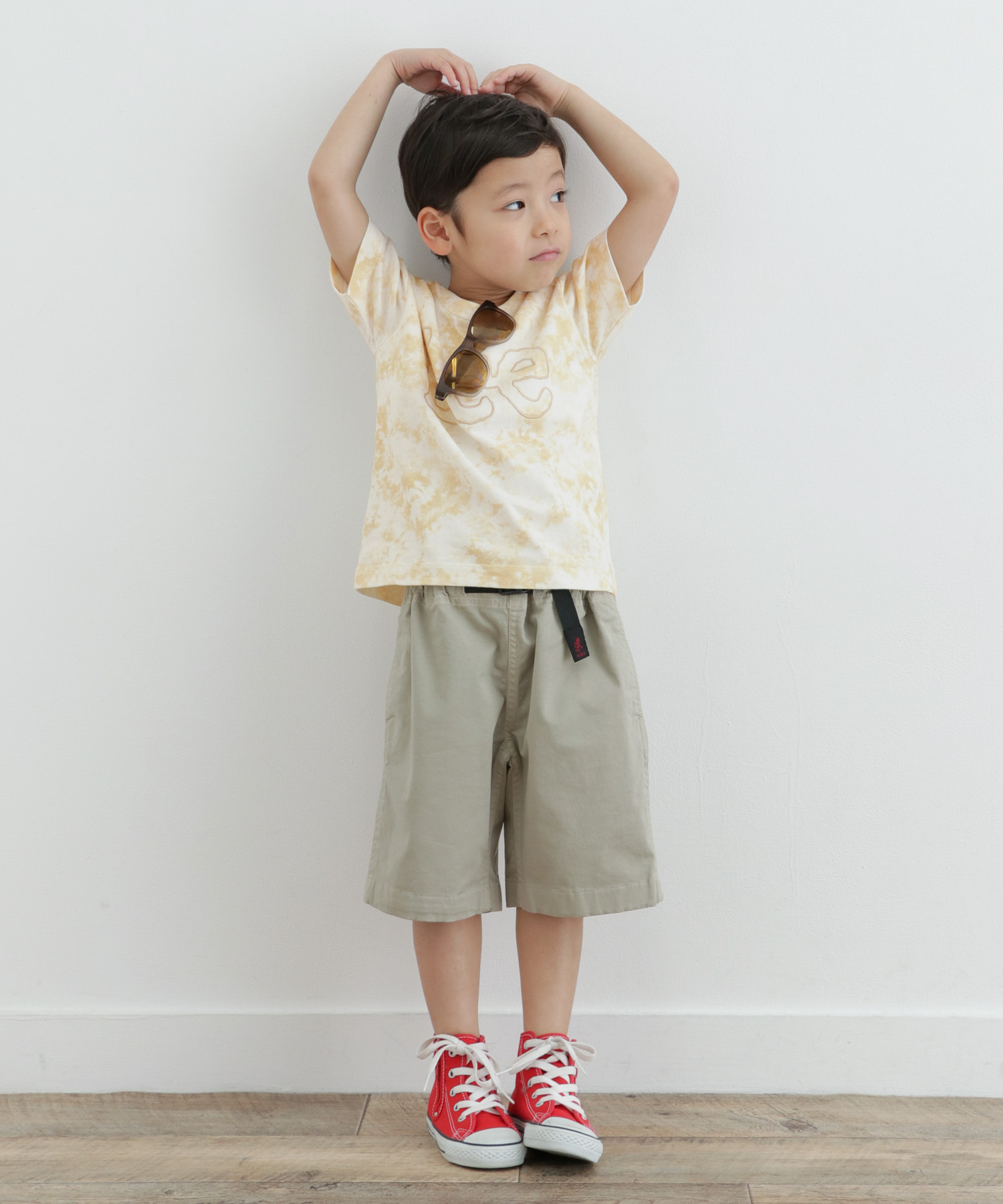 LEE KIDS　LOGO EMBROIDERY T-SHIRTS(KIDS) 別注BEIGE 110