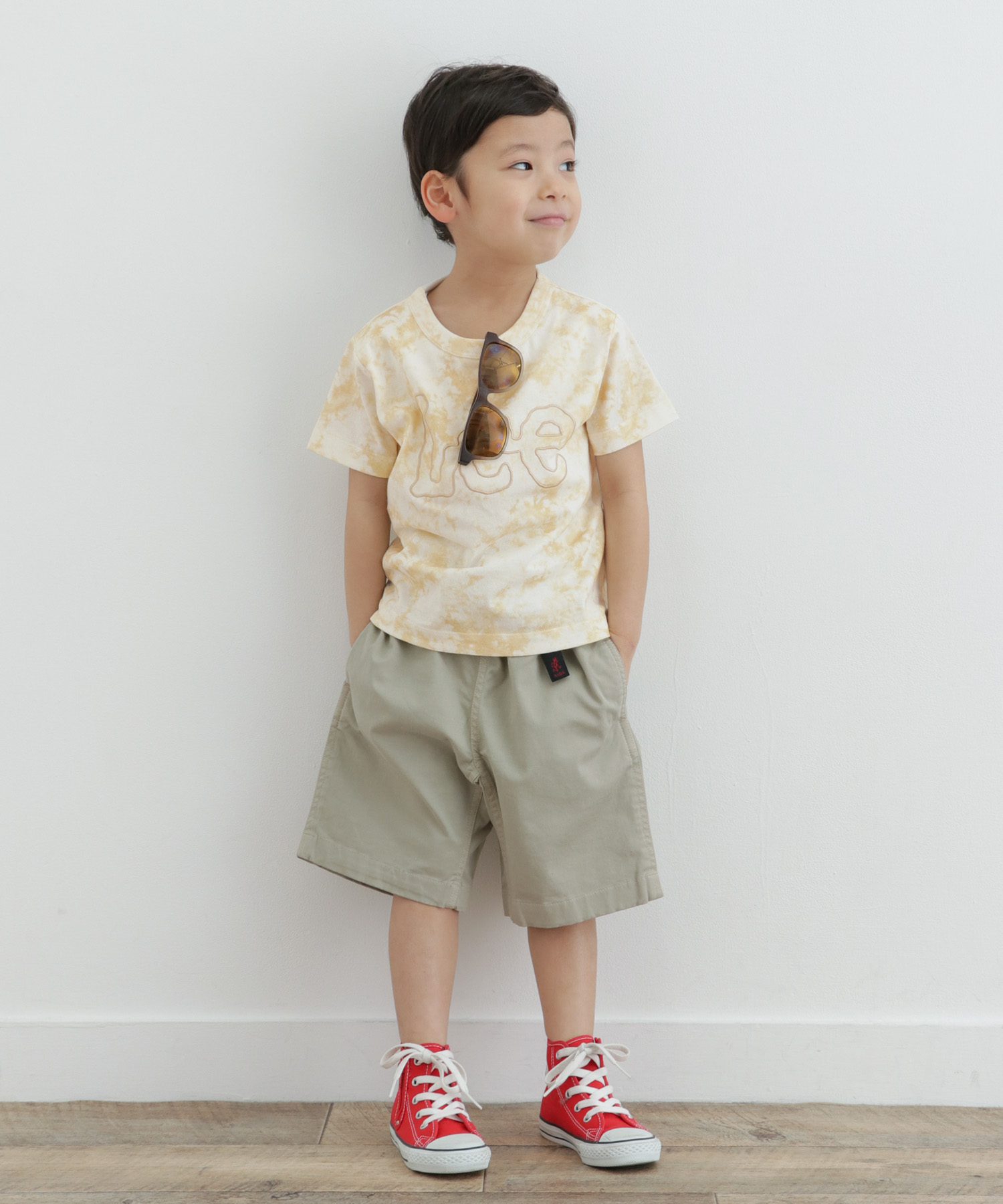 LEE KIDS　LOGO EMBROIDERY T-SHIRTS(KIDS) 別注BEIGE 110